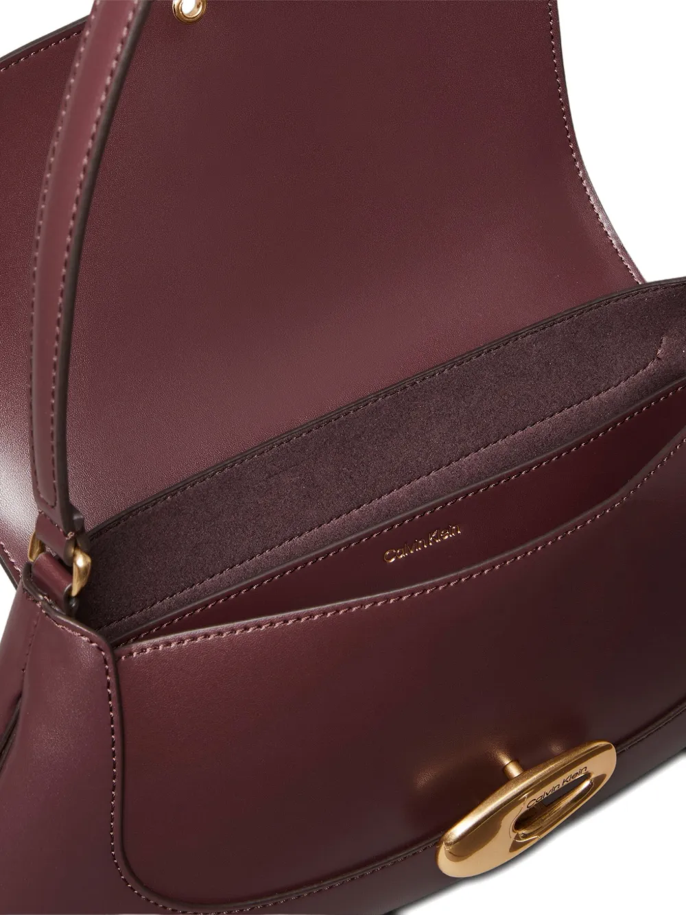 Calvin Klein Top Flap Shoulder Bag In Brown