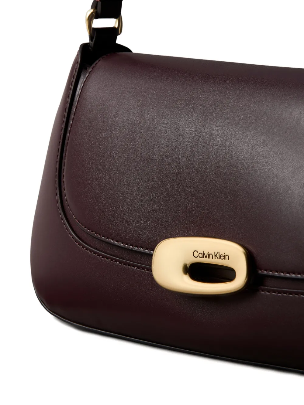 Calvin Klein Top Flap Shoulder Bag In Brown