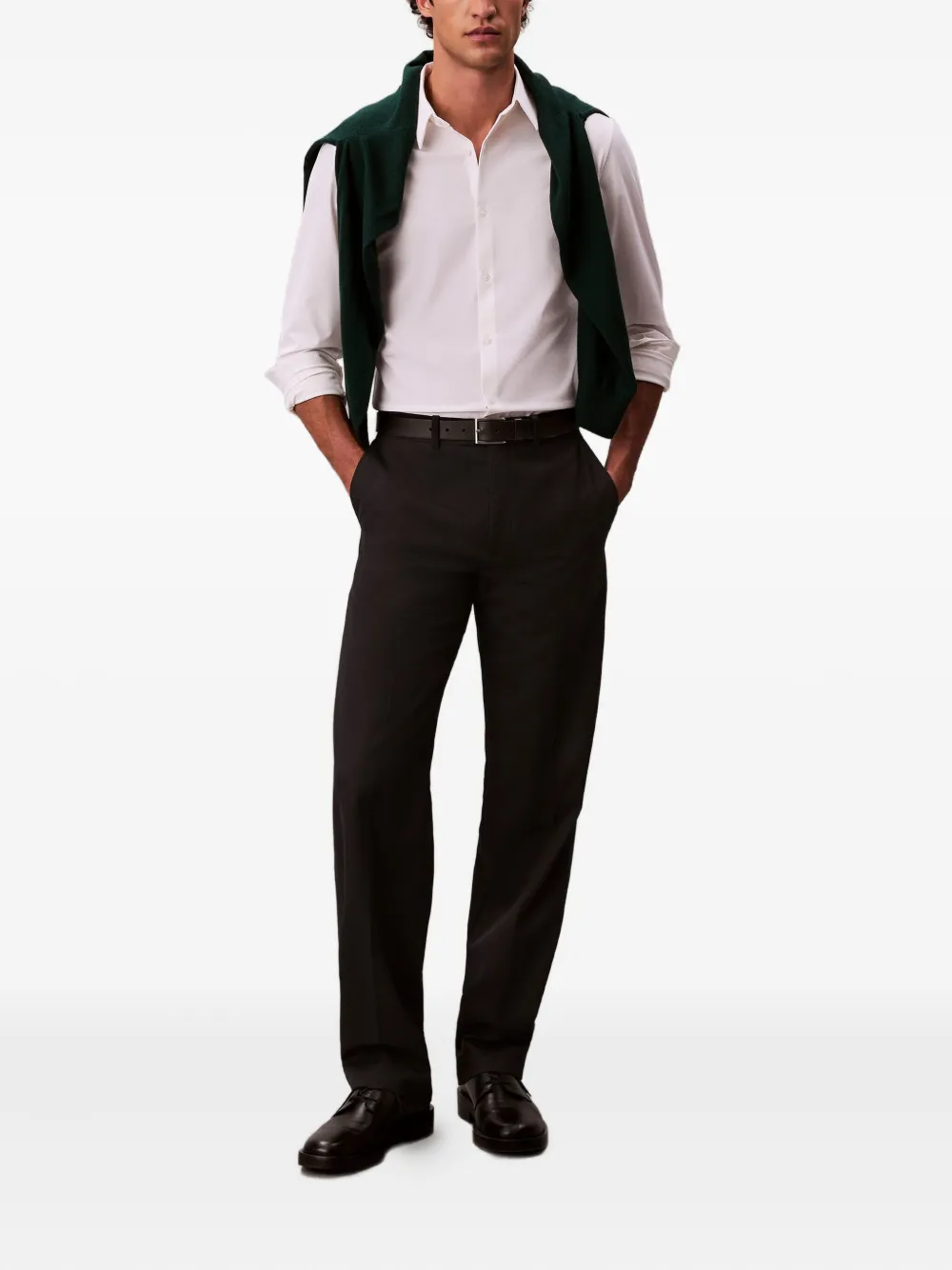 Calvin Klein long-sleeved cotton shirt - Wit