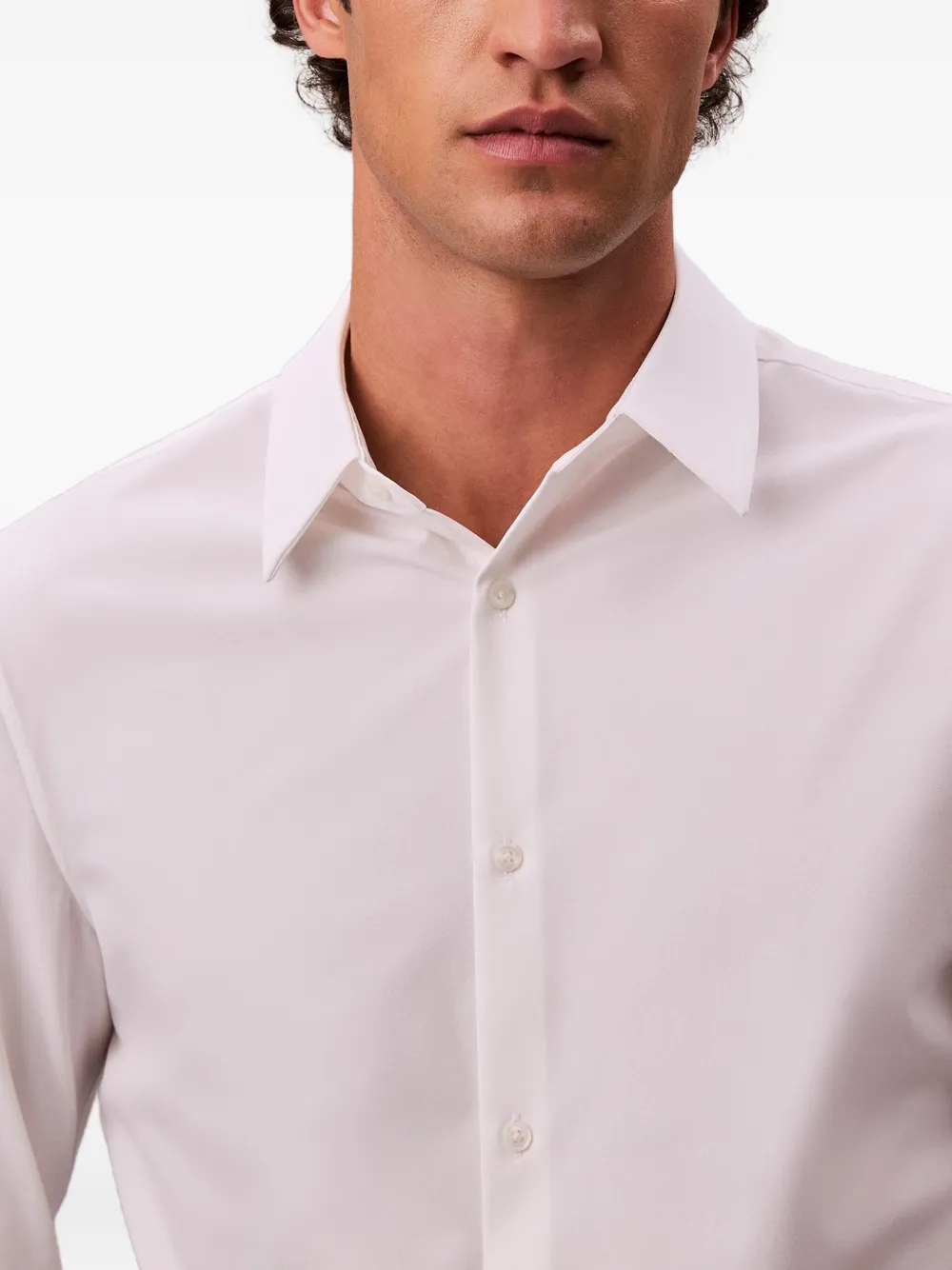 Calvin Klein Long-sleeved Cotton Shirt In White