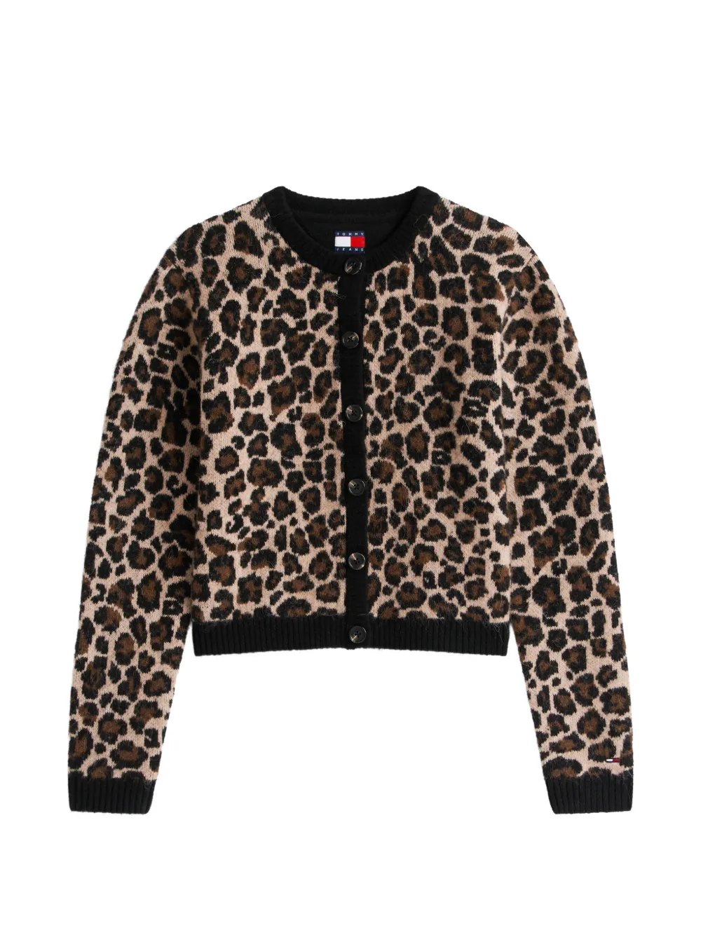 Tommy Jeans leopard-print buttoned cardigan - Toni neutri