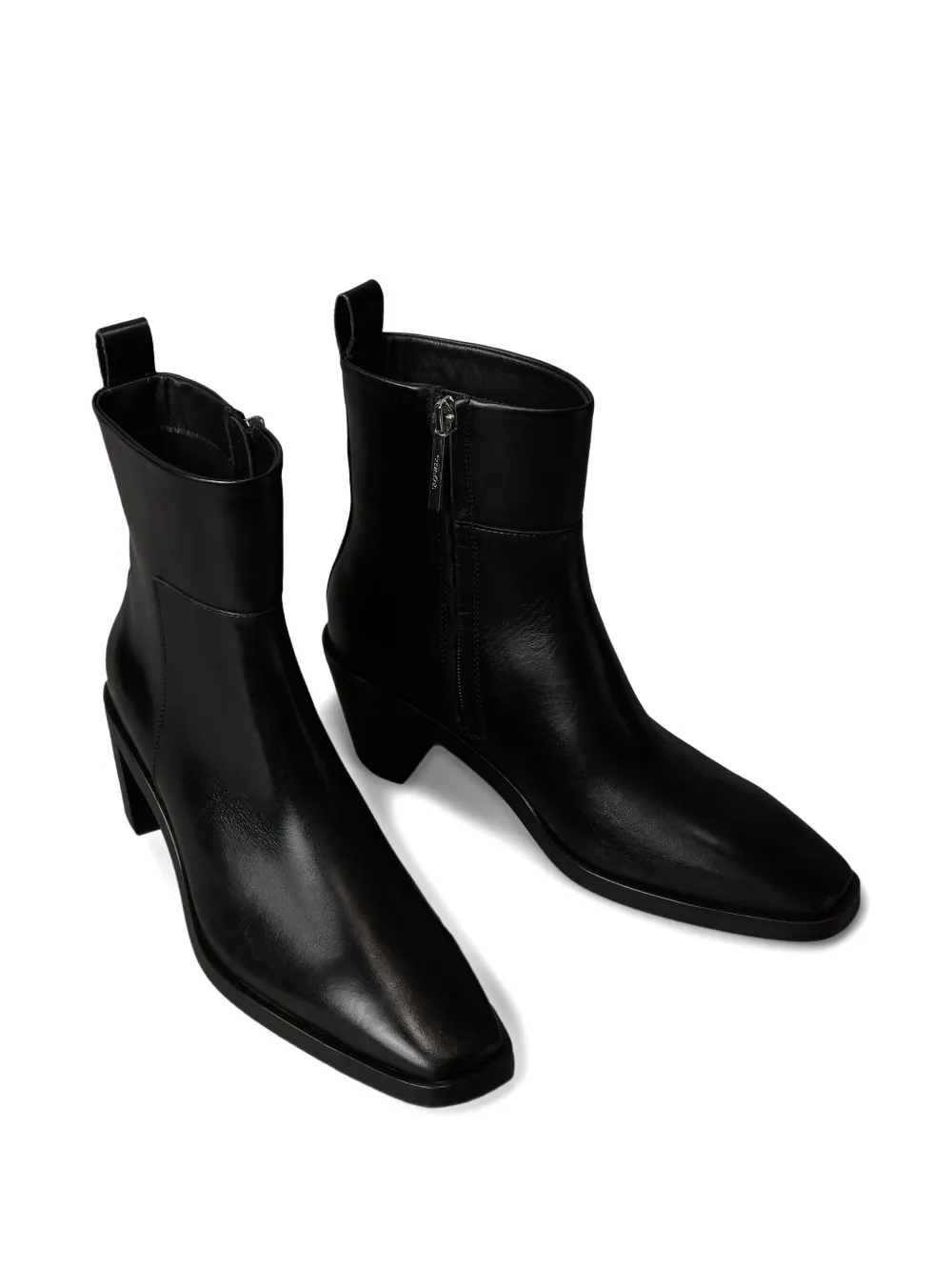 Calvin Klein Square-toe Ankle Boots In Black