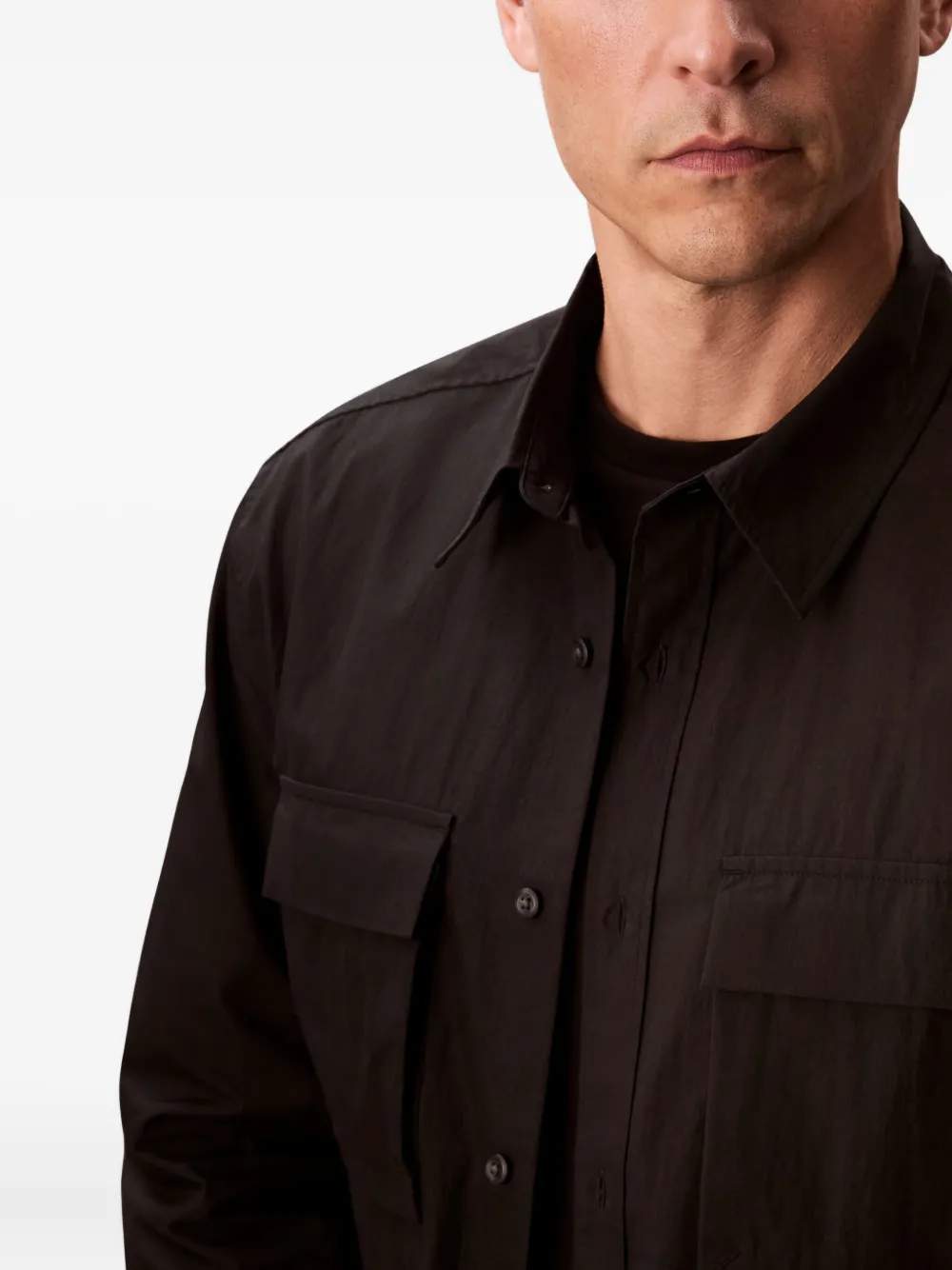 Calvin Klein Overhemd met lange mouwen en zak Zwart