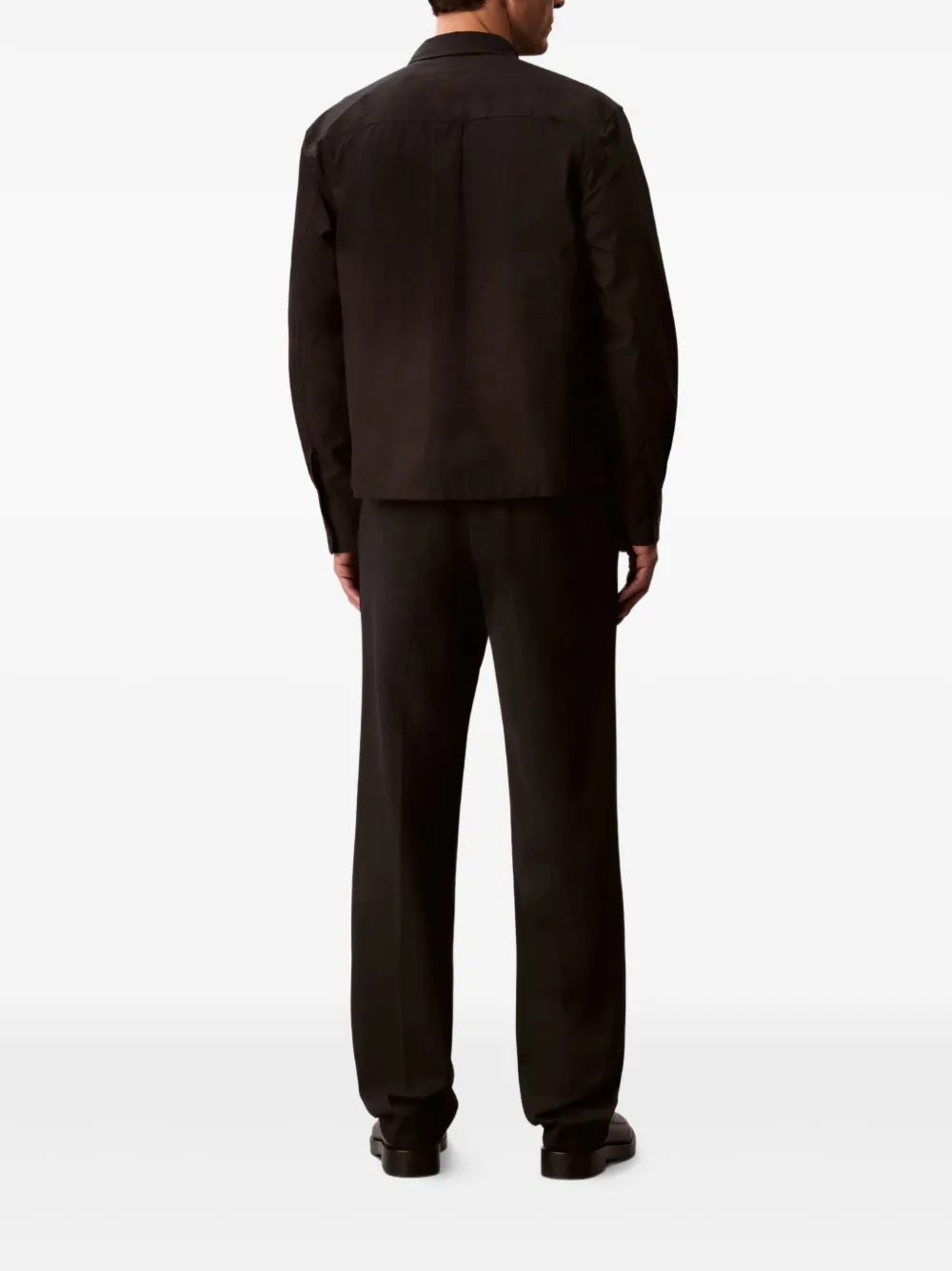 Calvin Klein Overhemd met lange mouwen en zak Zwart