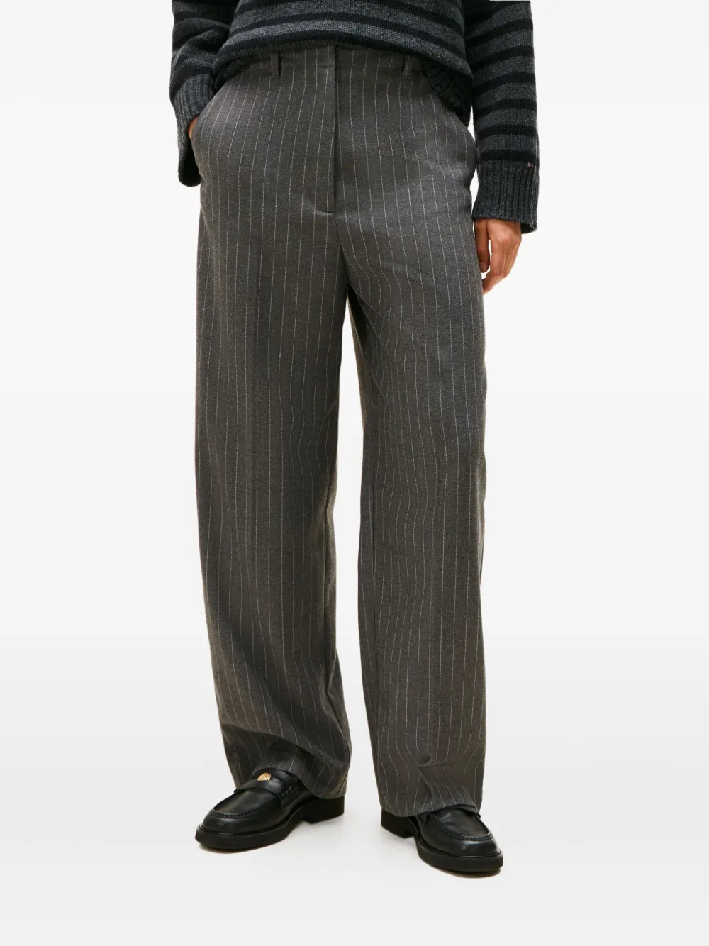 Tommy Hilfiger Pinstripe Pocket Trousers In Gray