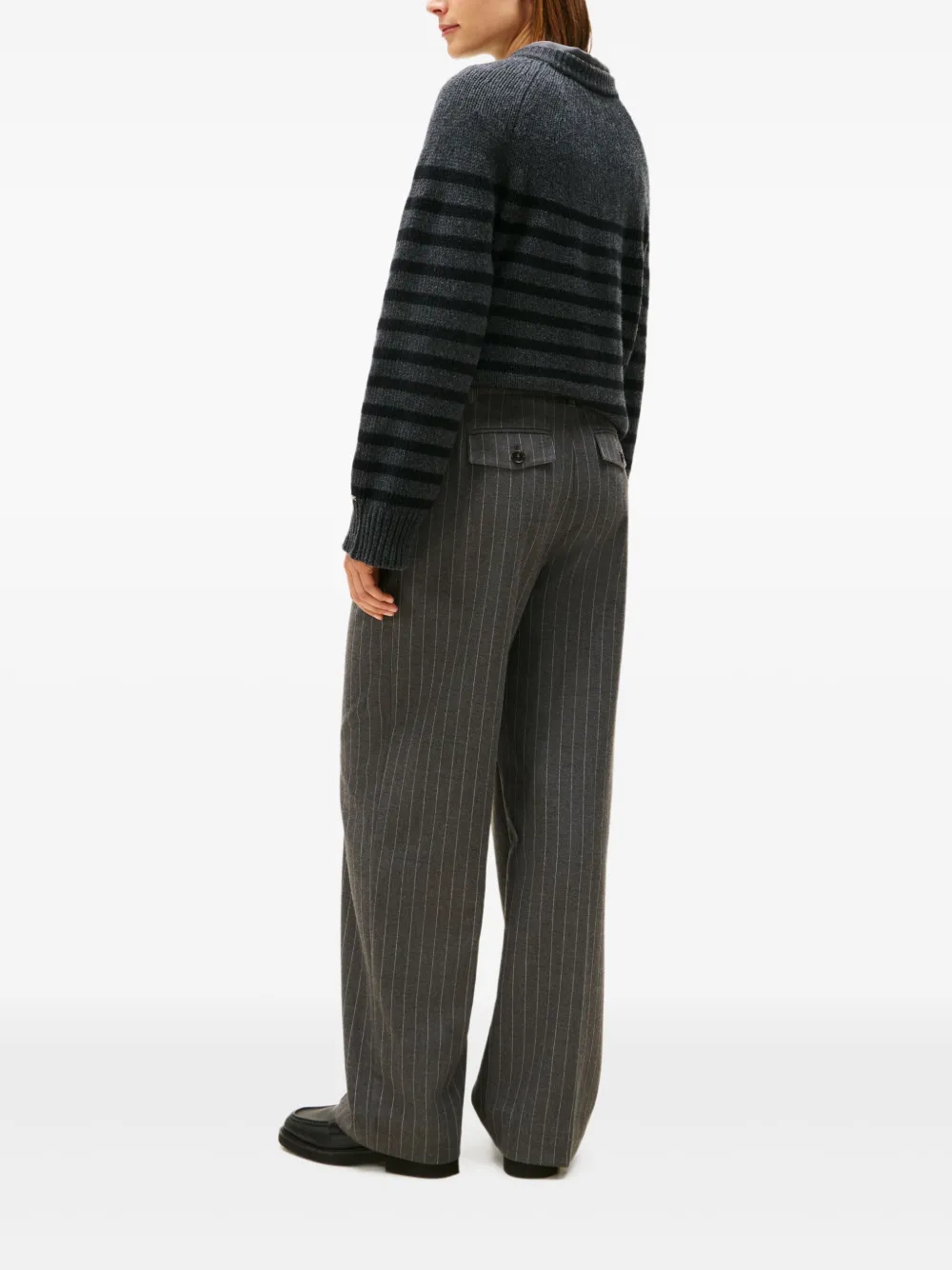 Tommy Hilfiger Pinstripe Pocket Trousers In Gray