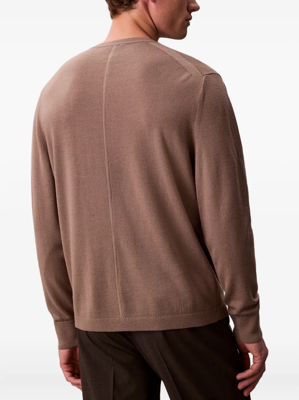 Calvin Klein Trui met ronde hals en lange mouwen Bruin