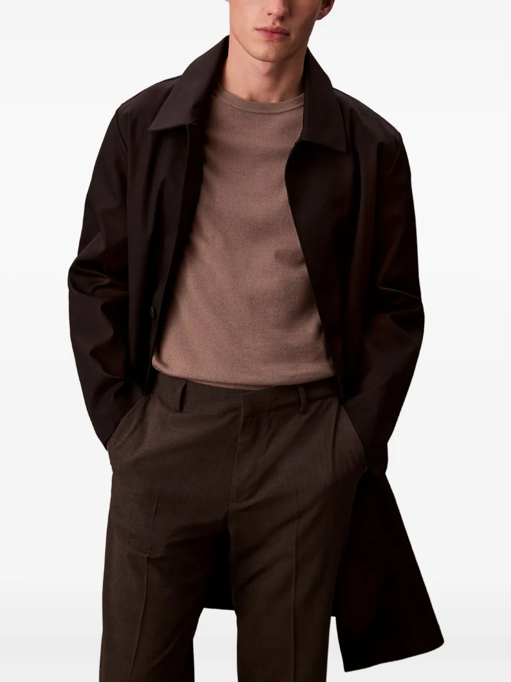 Calvin Klein long-sleeved crew-neck sweater - Bruin