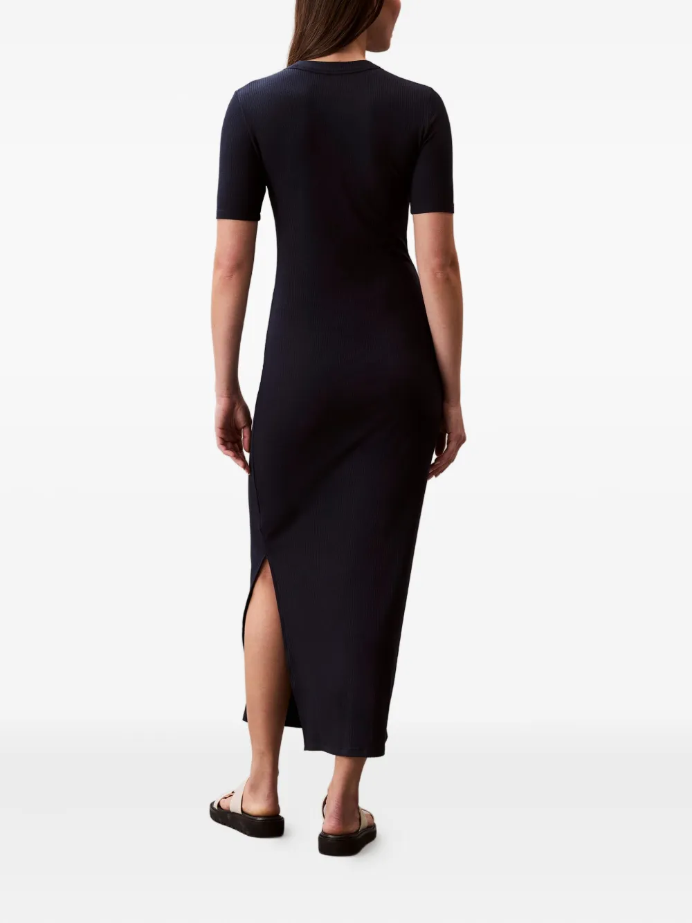 Calvin Klein Jeans Est.1978 Ribbed Midi Dress In Blue