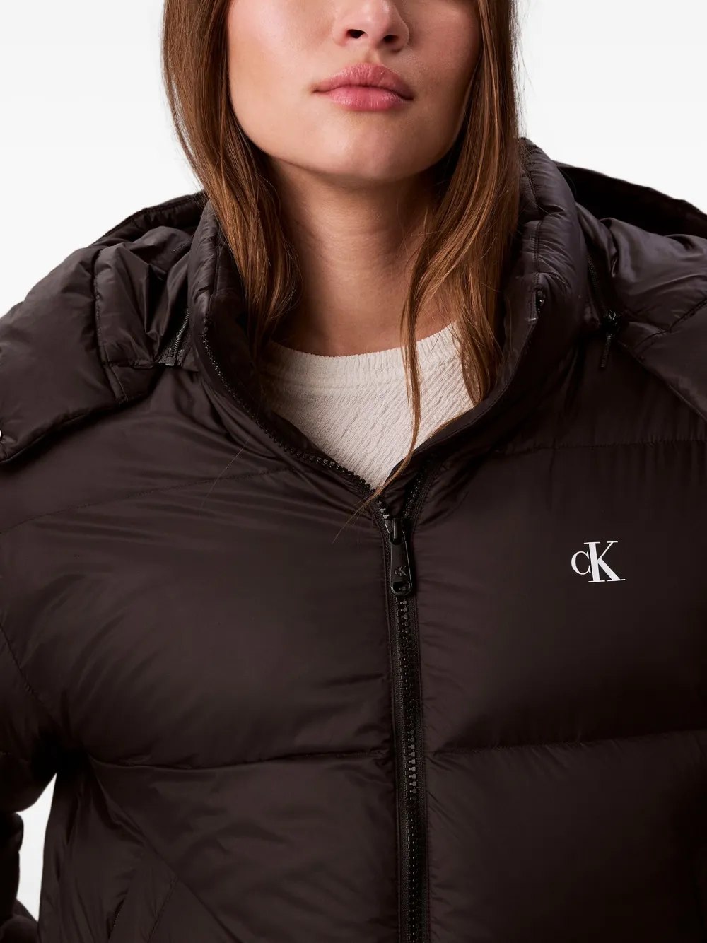 Calvin Klein Jeans Donsjack met logo Zwart