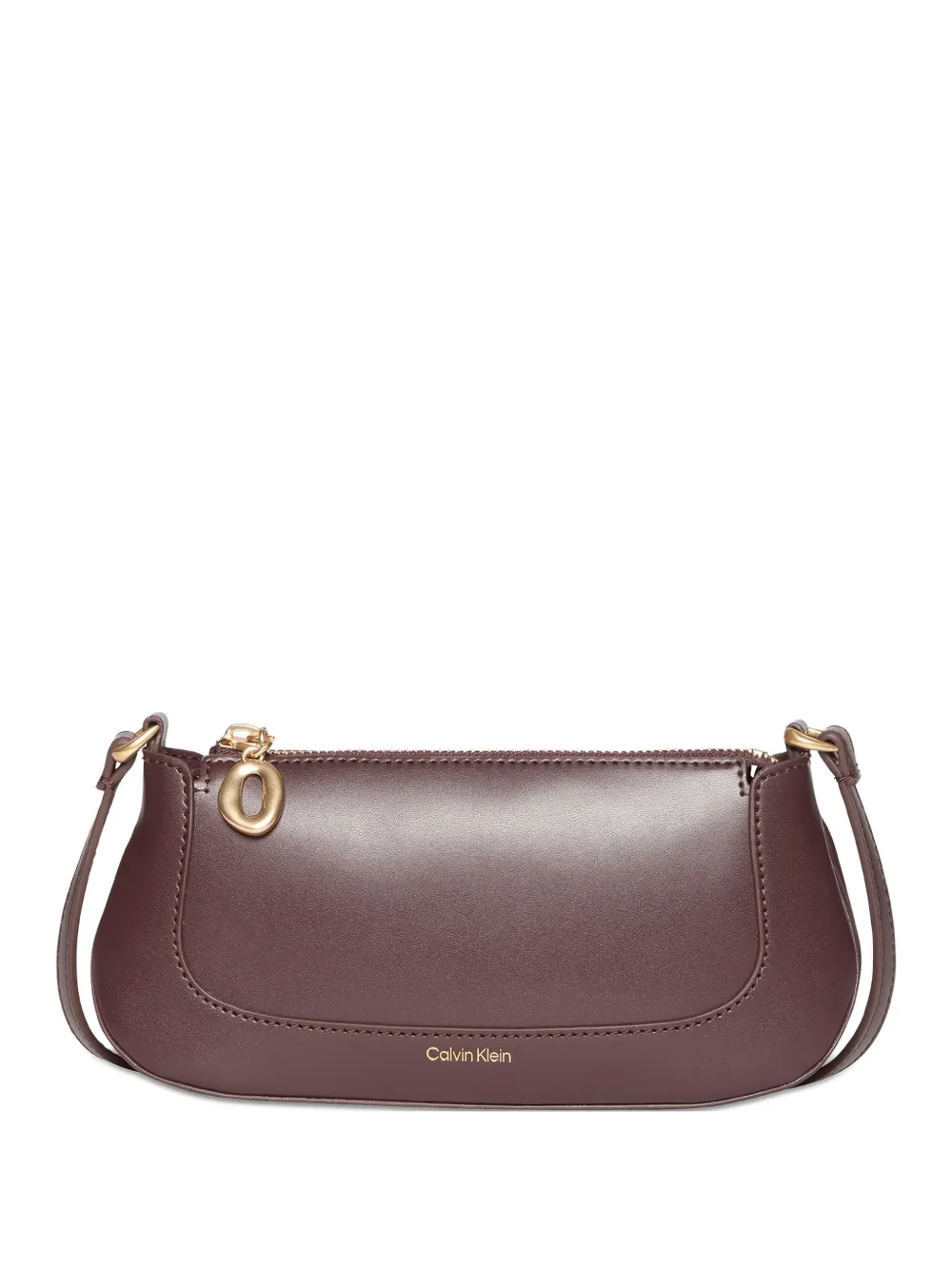 Calvin Klein Zip Shoulder Bag In Brown
