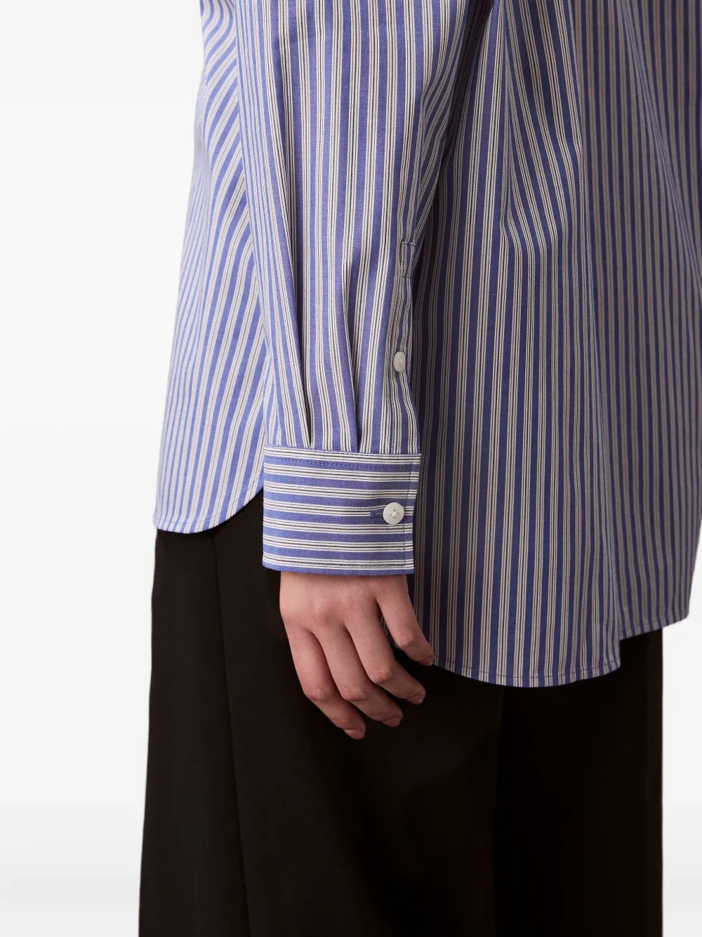 Calvin Klein Jeans Est.1978 Cotton Poplin Striped Shirt In Blue