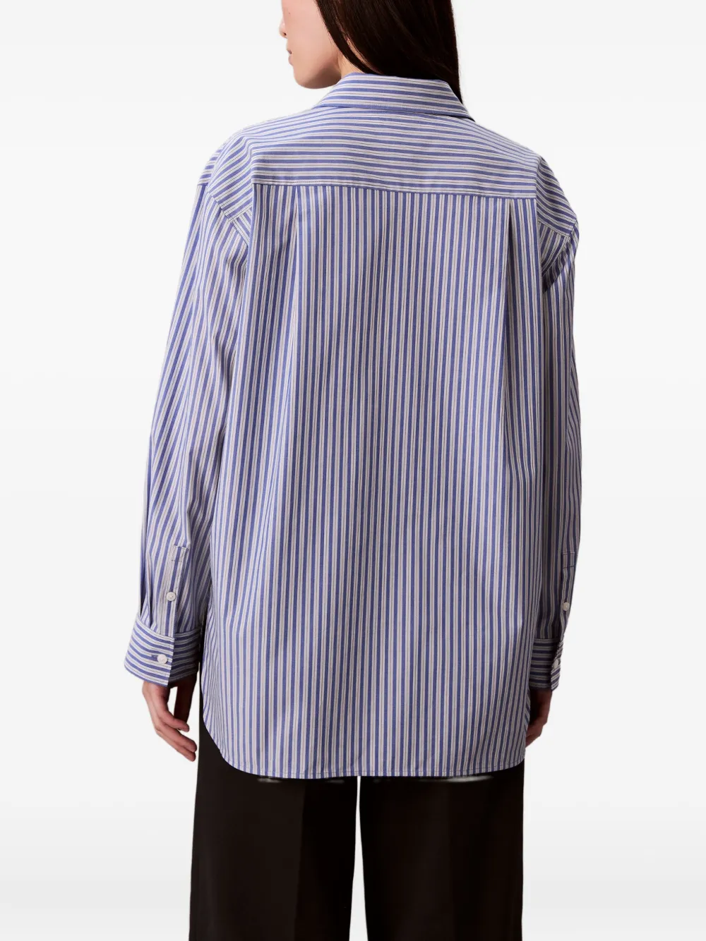 Calvin Klein Jeans Est.1978 Cotton Poplin Striped Shirt In Blue