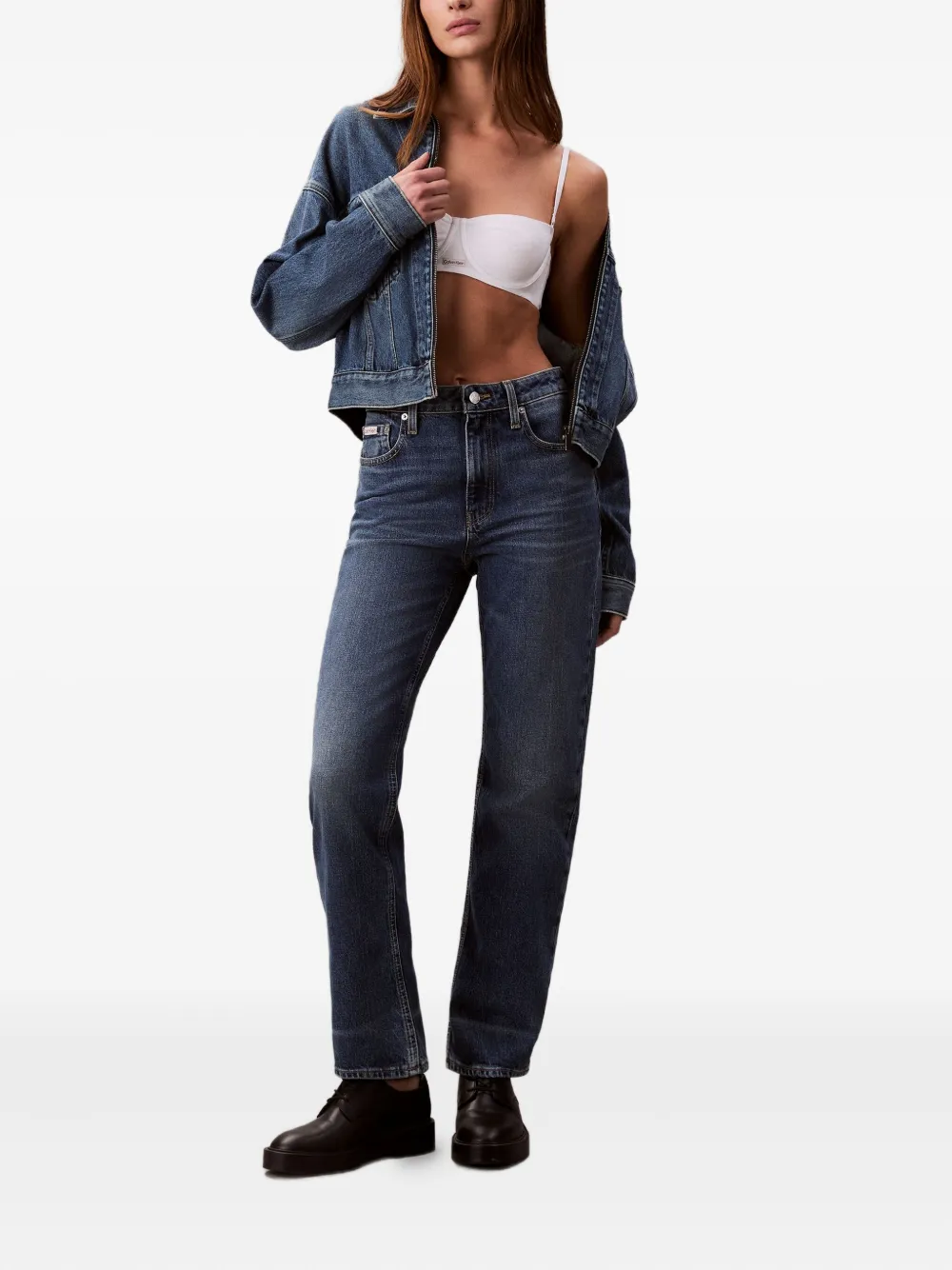 Calvin Klein Jeans Jeans met logopatch - Blauw