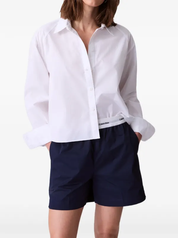 calvin klein white dress shirt womens Womens Calvin Klein White Utility Shirt XXS (US 0)