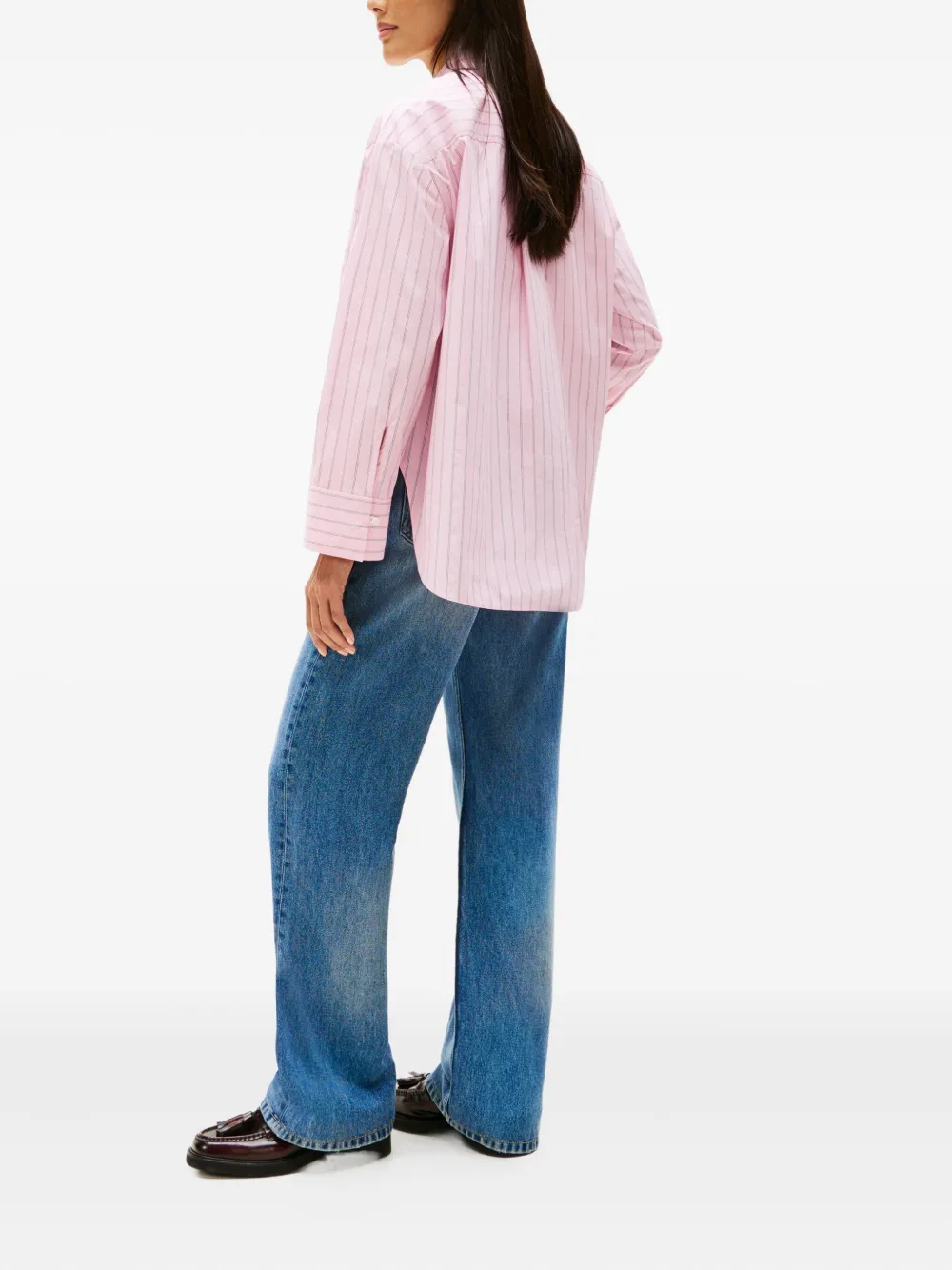 Tommy Hilfiger Striped Pocket Shirt In Pink