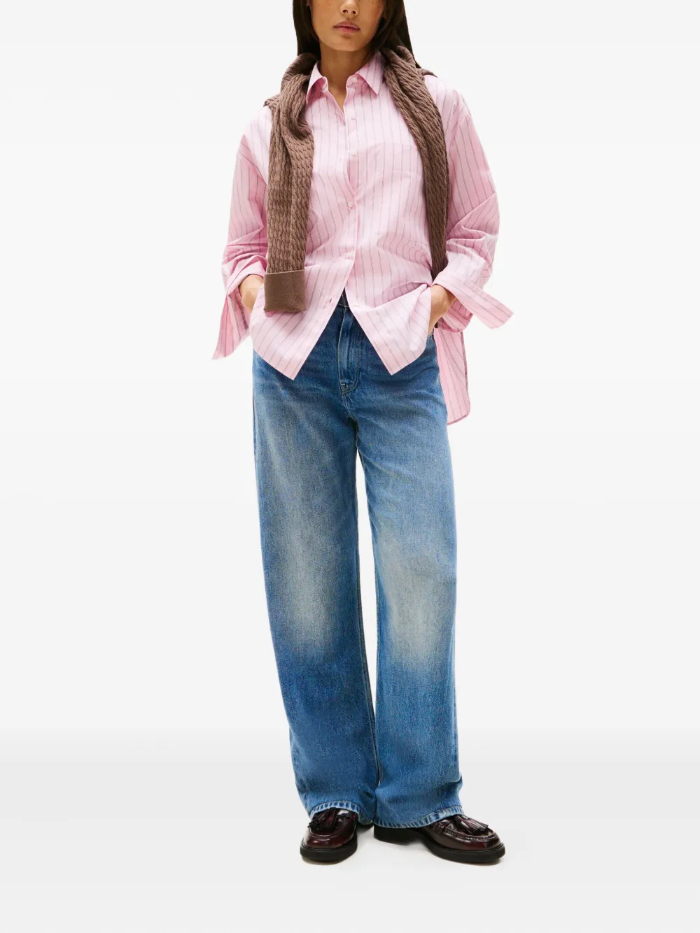 Tommy Hilfiger striped pocket shirt - Roze