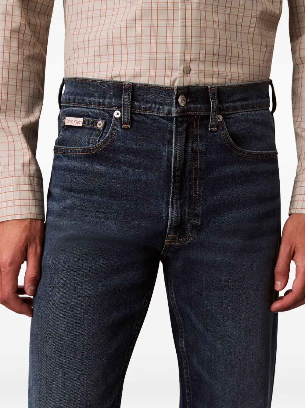 Calvin Klein Jeans Est.1978 Logo-patch Jeans In Blue