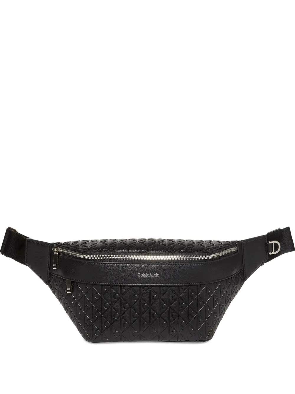 Calvin Klein Embossed Pattern Shoulder Bag In Black