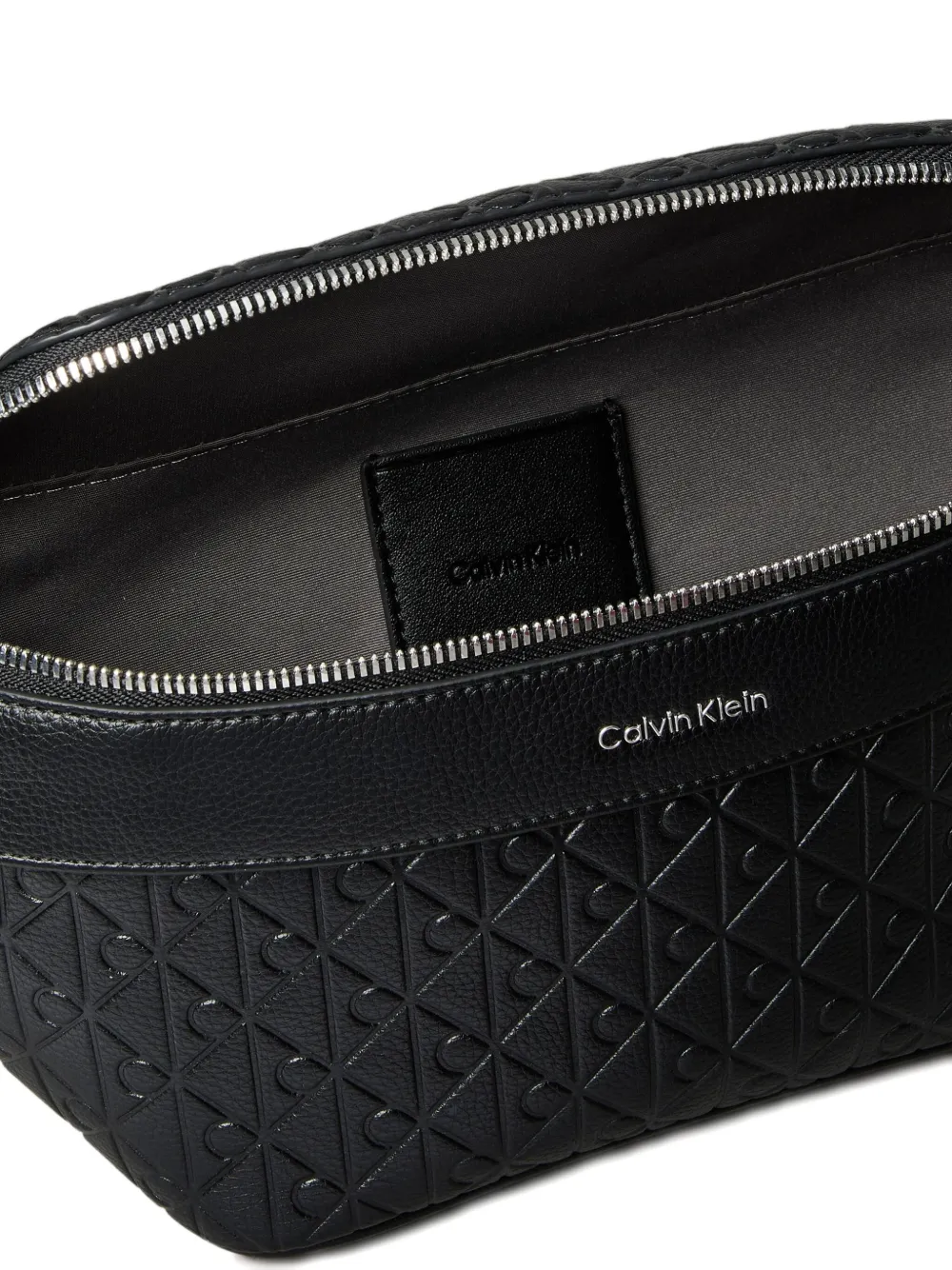 Calvin Klein Embossed Pattern Shoulder Bag In Black