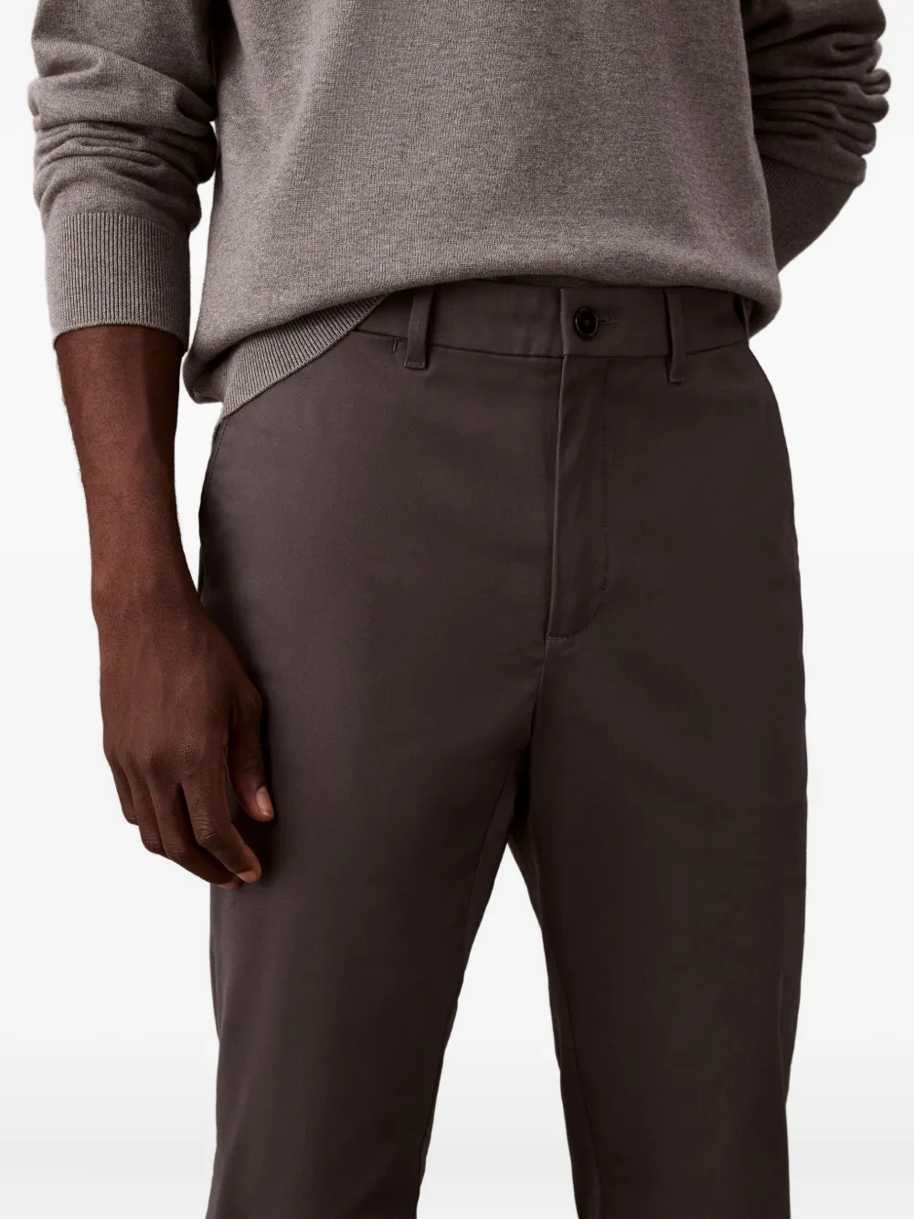 Calvin Klein Logo Chinos In Brown