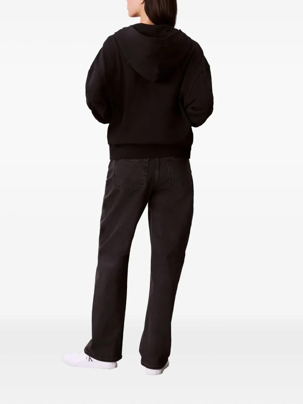 Calvin Klein Zip-up Hoodie In Black