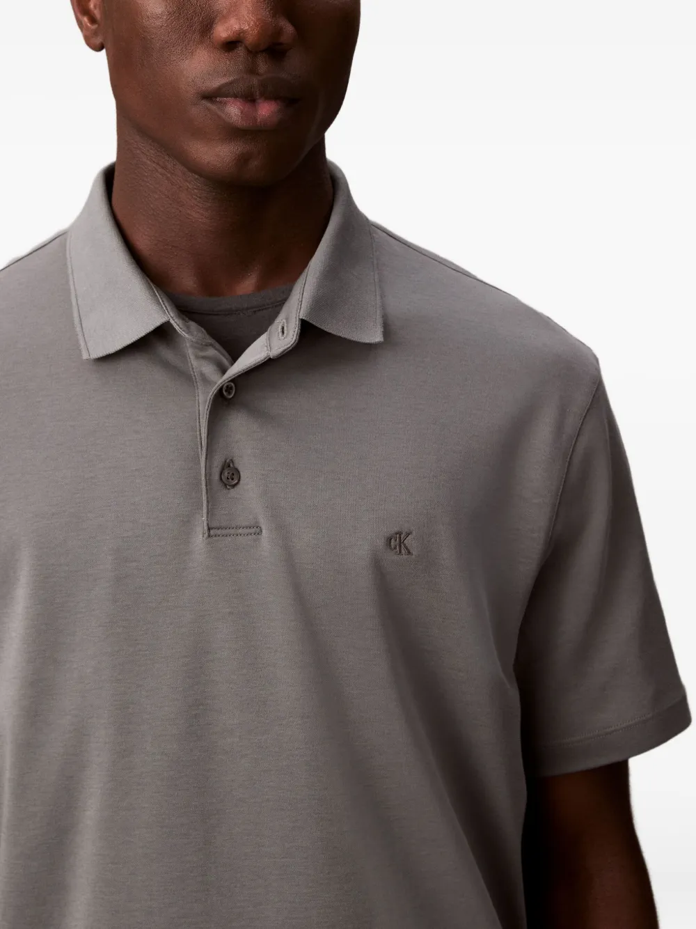 Calvin Klein Poloshirt met logo van knopen Grijs