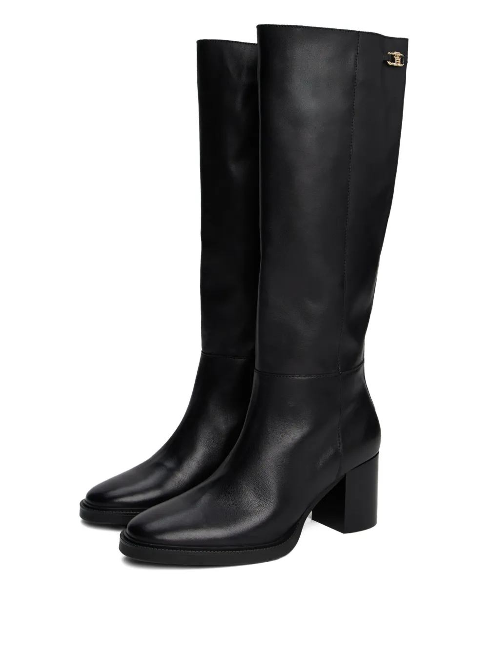 Tommy Hilfiger botas altas con detalle del logo y tacón de 70mm | Botas altas | Image 2