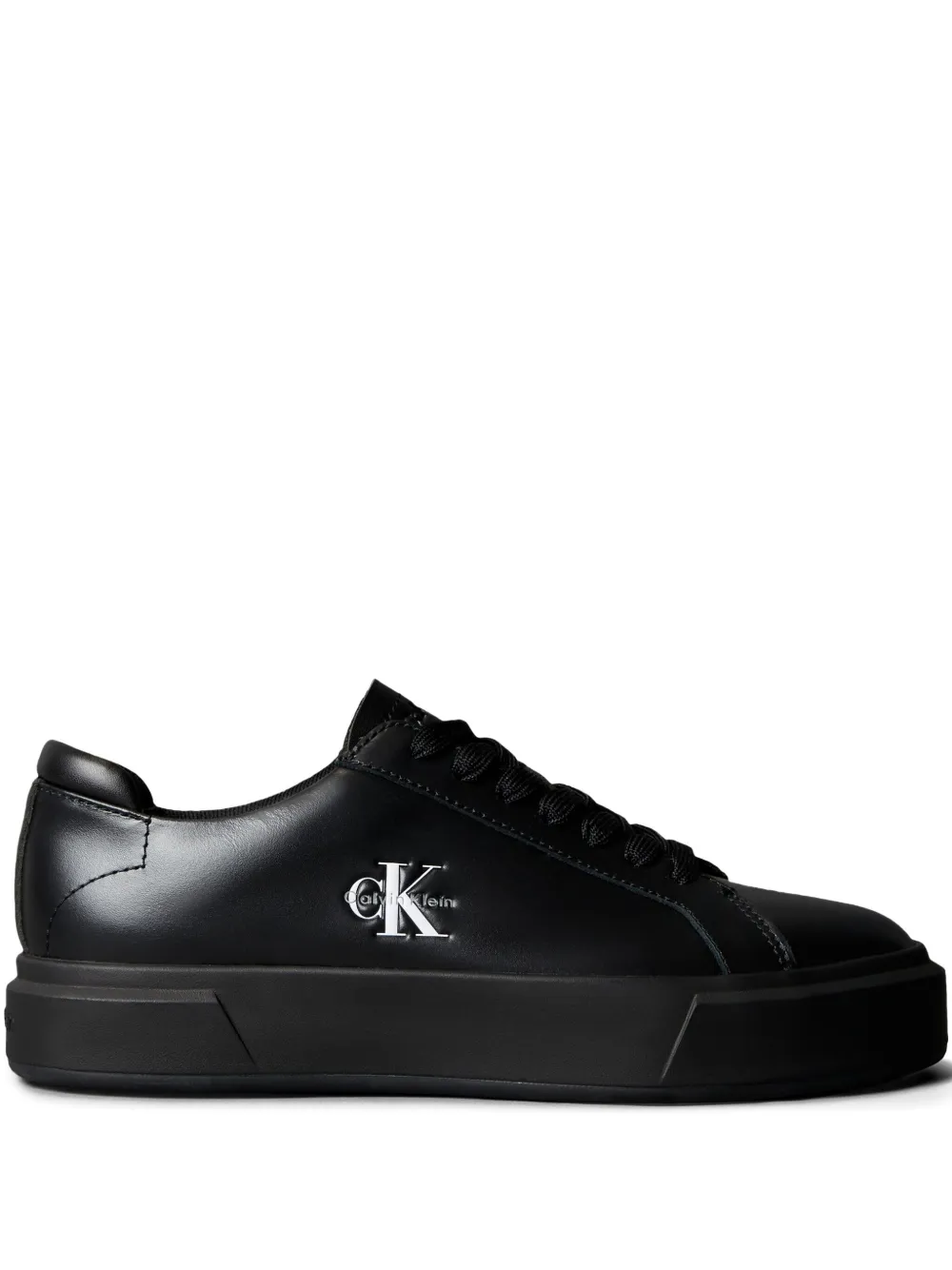 Calvin Klein Sneakers met leren logo Zwart
