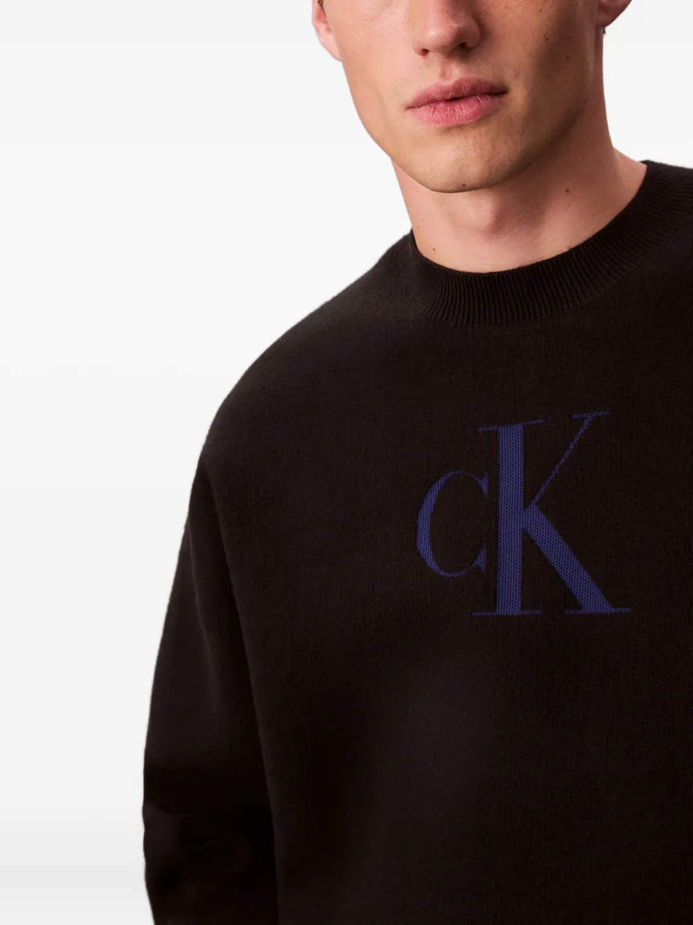 Calvin Klein Jeans Est.1978 Monogram Logo Sweater In Black