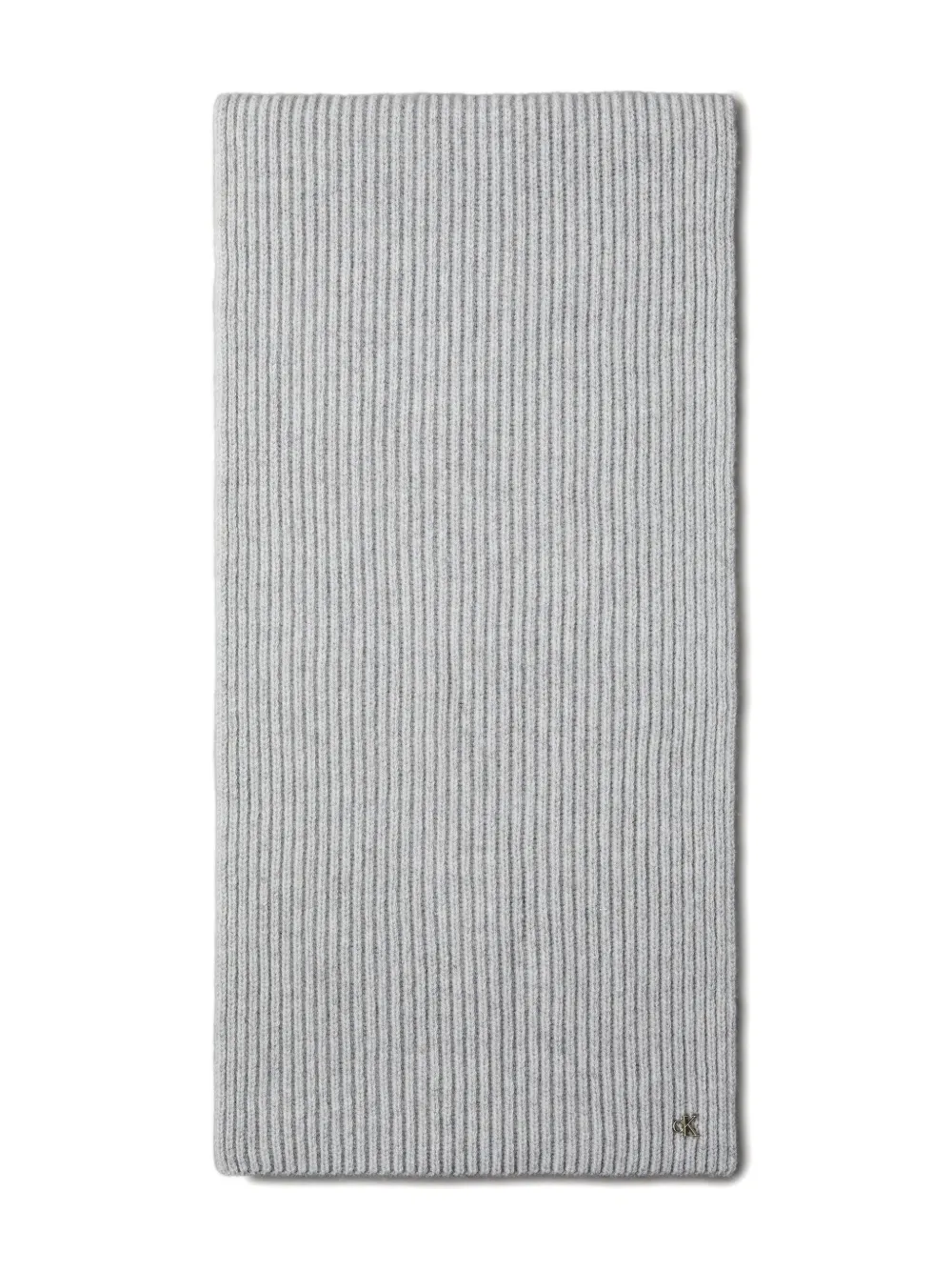 Calvin Klein bufanda tejida de canalé con logo | gris | Image 1