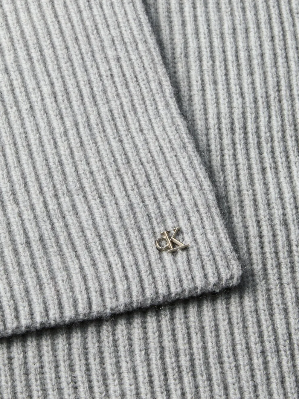 Calvin Klein Geribbelde sjaal met logo - Grijs