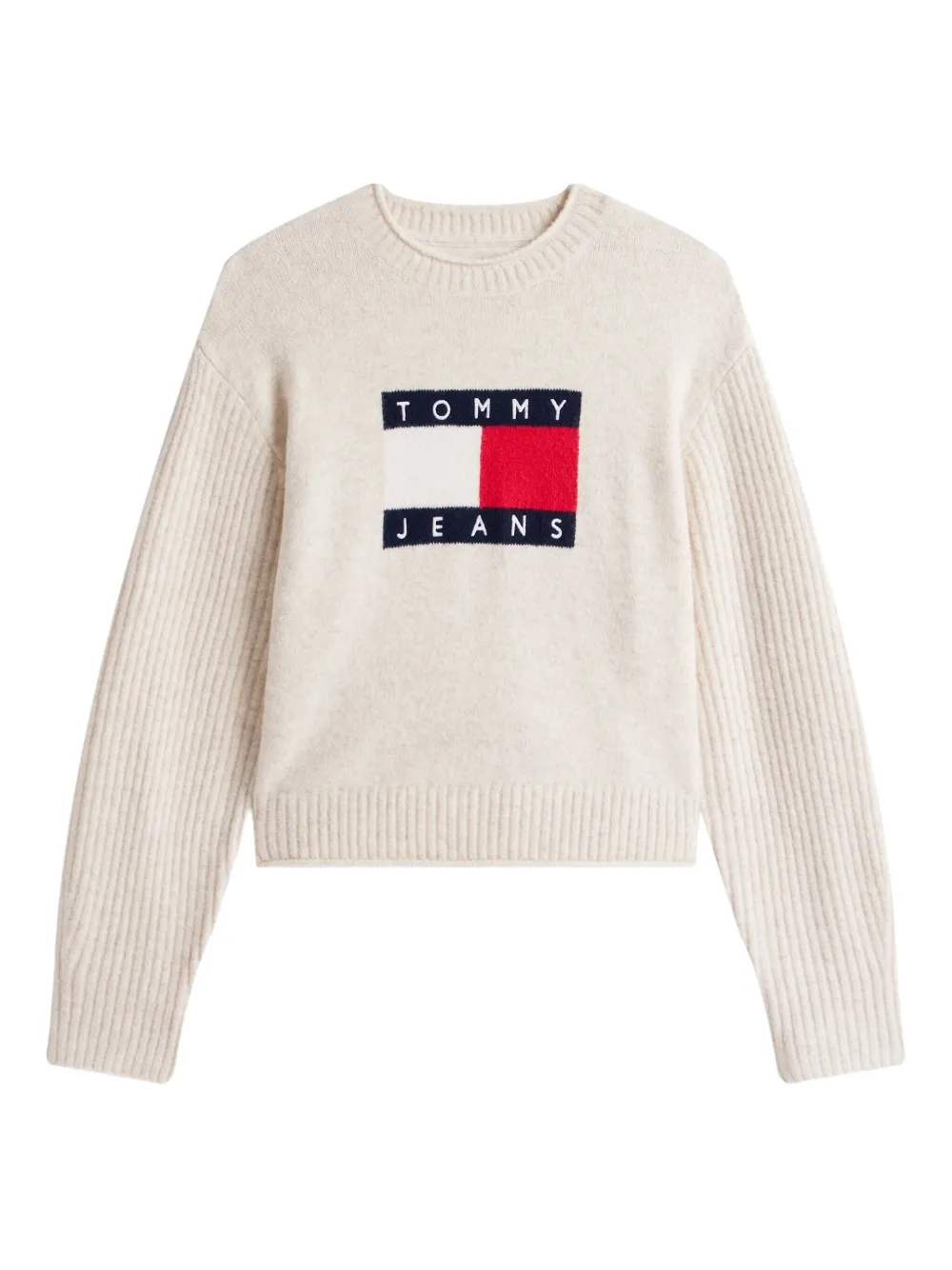 Tommy Jeans Logo-motif Sweater In Neutral