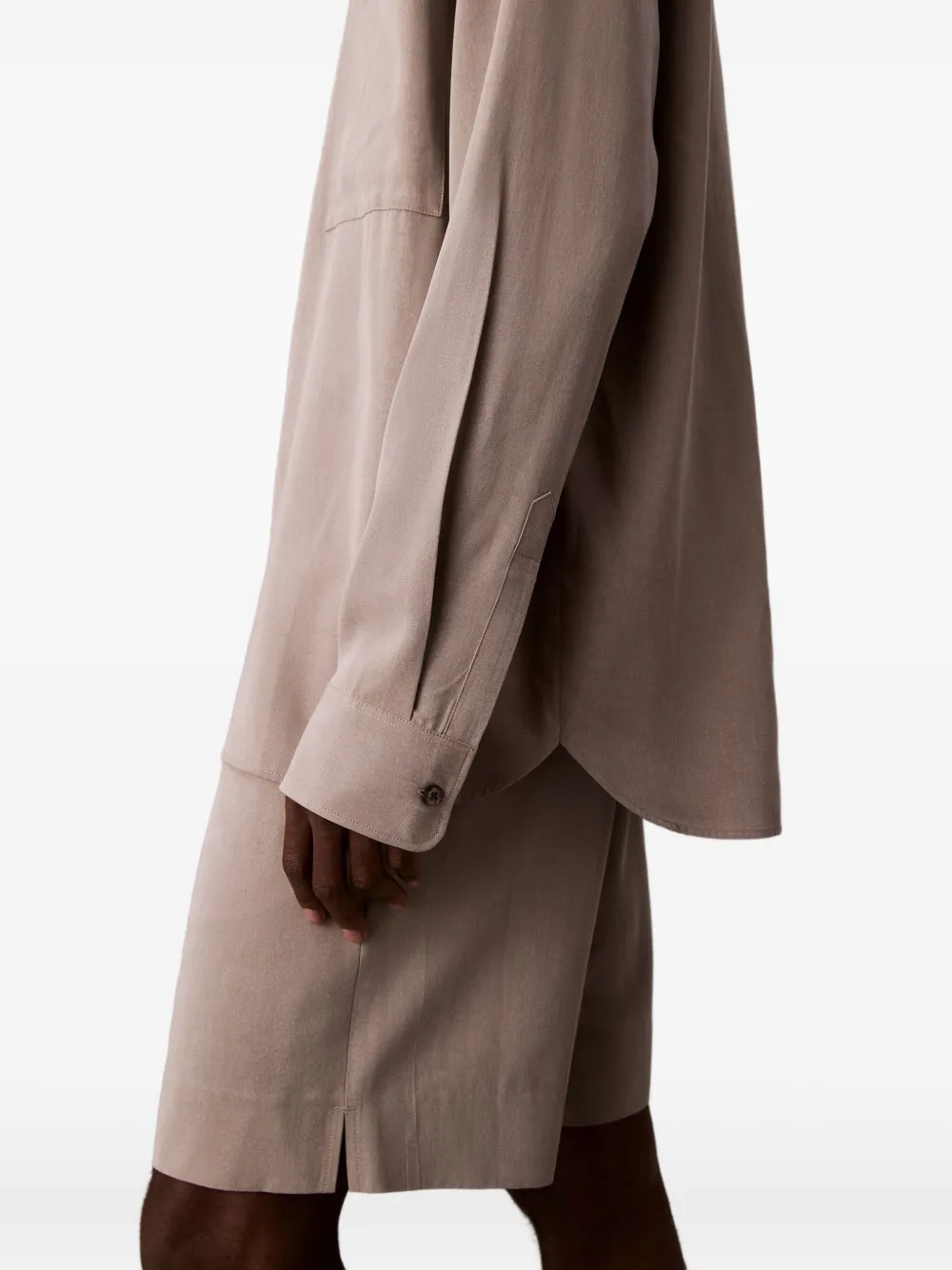 Calvin Klein Overhemd met lange mouwen en zak Beige