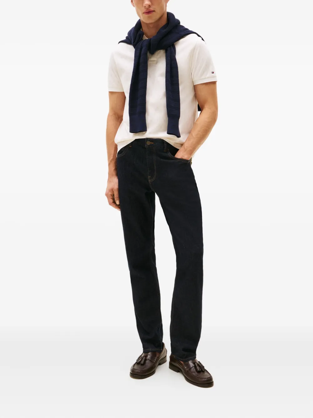 Tommy Hilfiger logo-print polo shirt - Beige