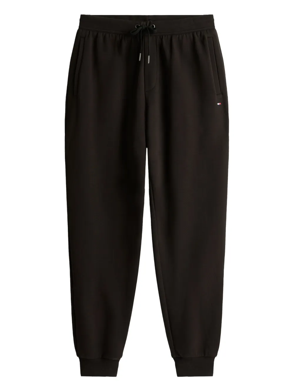 Tommy Hilfiger Flag Drawstring Track Pants In Black