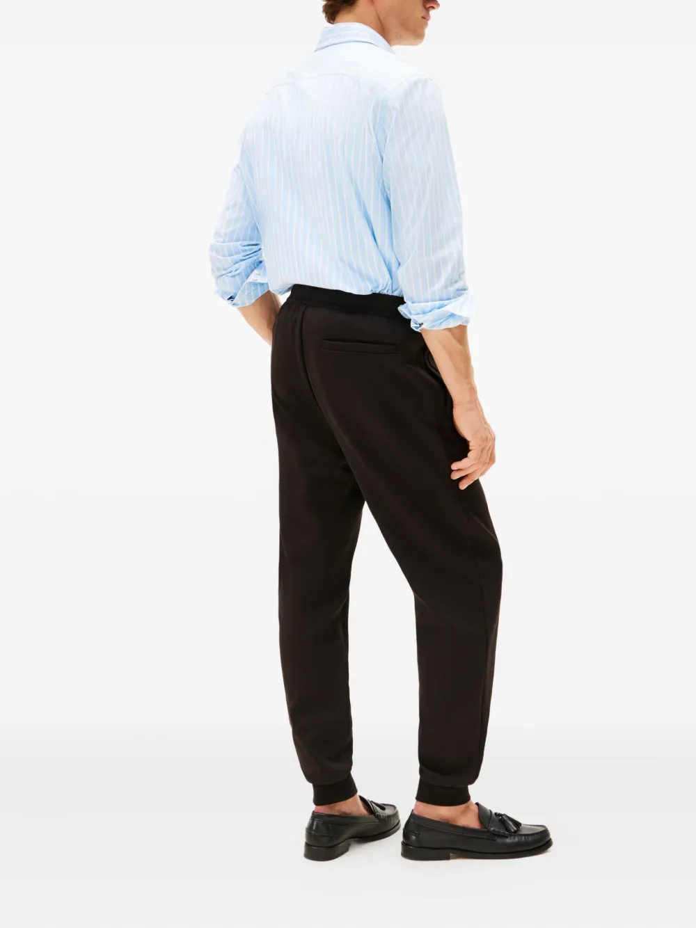 Tommy Hilfiger Flag Drawstring Track Pants In Black