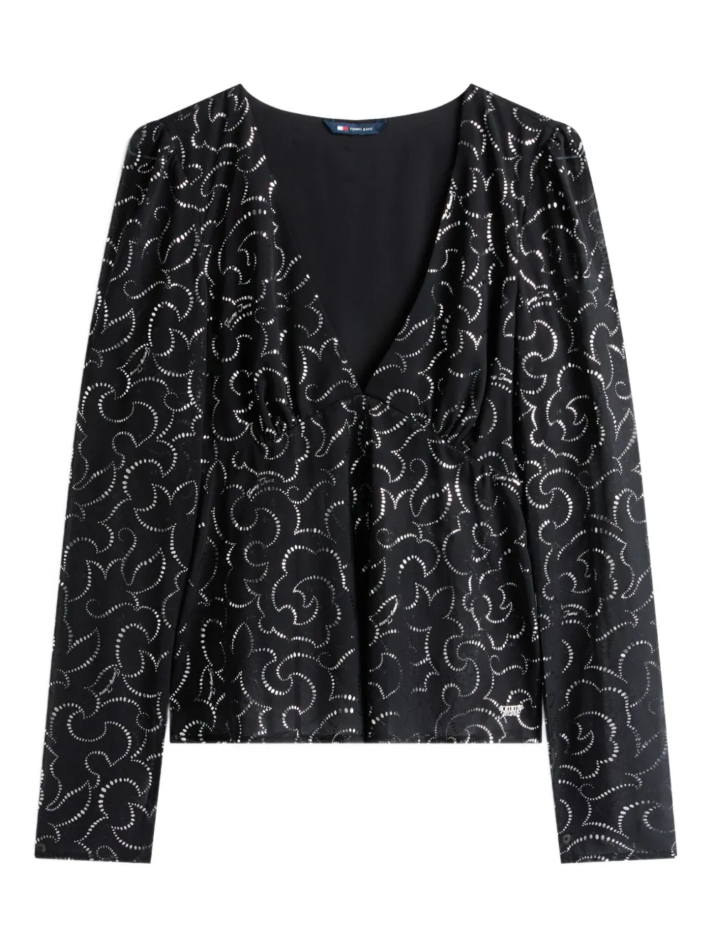 Tommy Jeans Long-sleeves Floral Blouse In Black