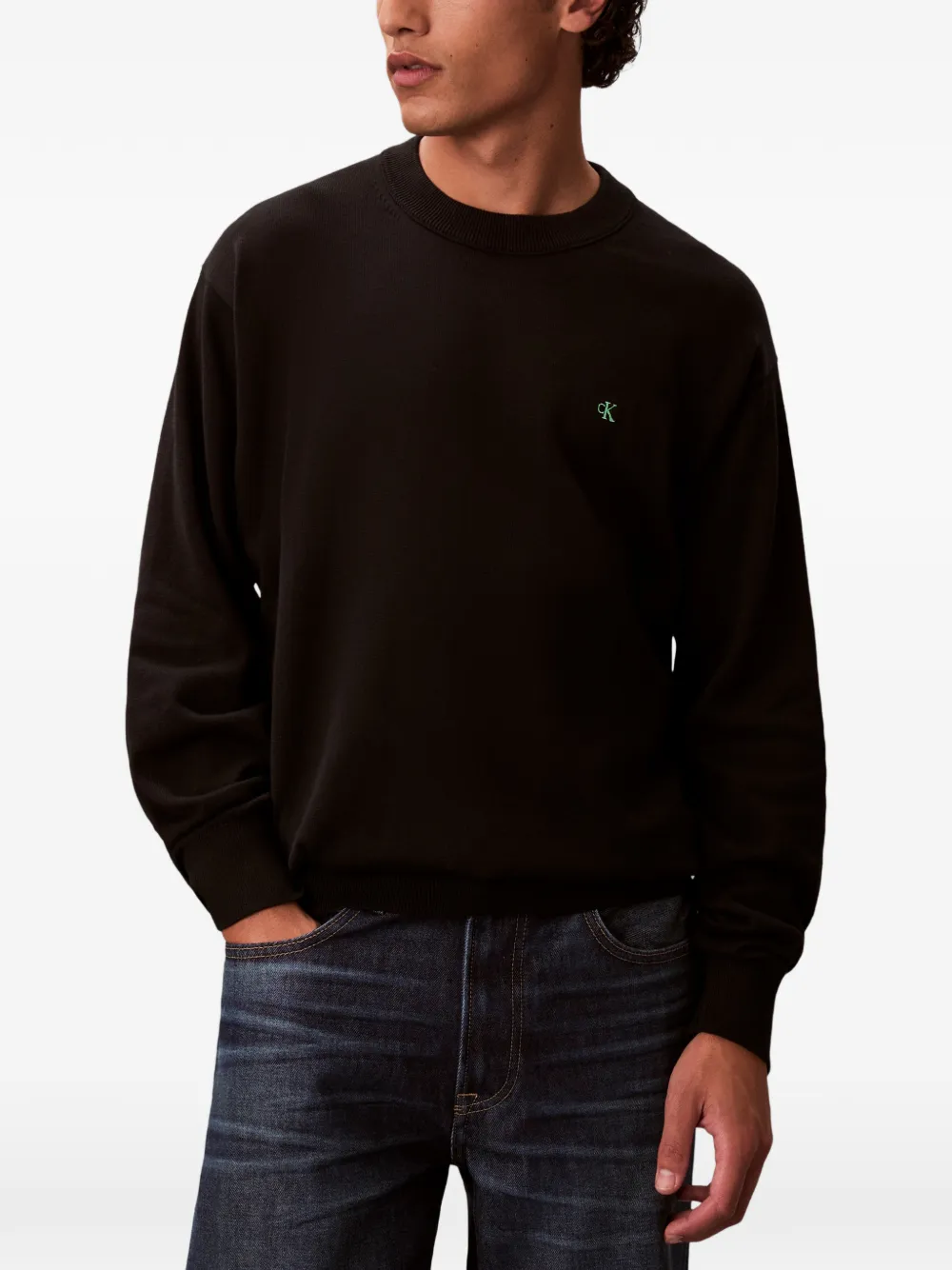 Calvin Klein Jeans Sweater met logo Zwart