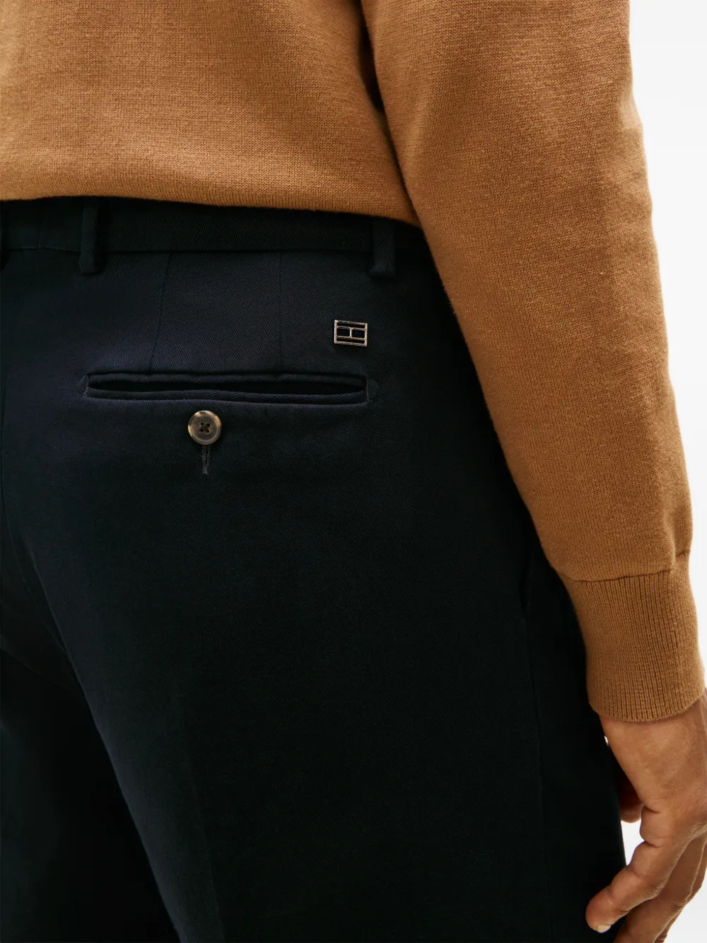 Tommy Hilfiger Plooibroek met knoopsluiting Blauw