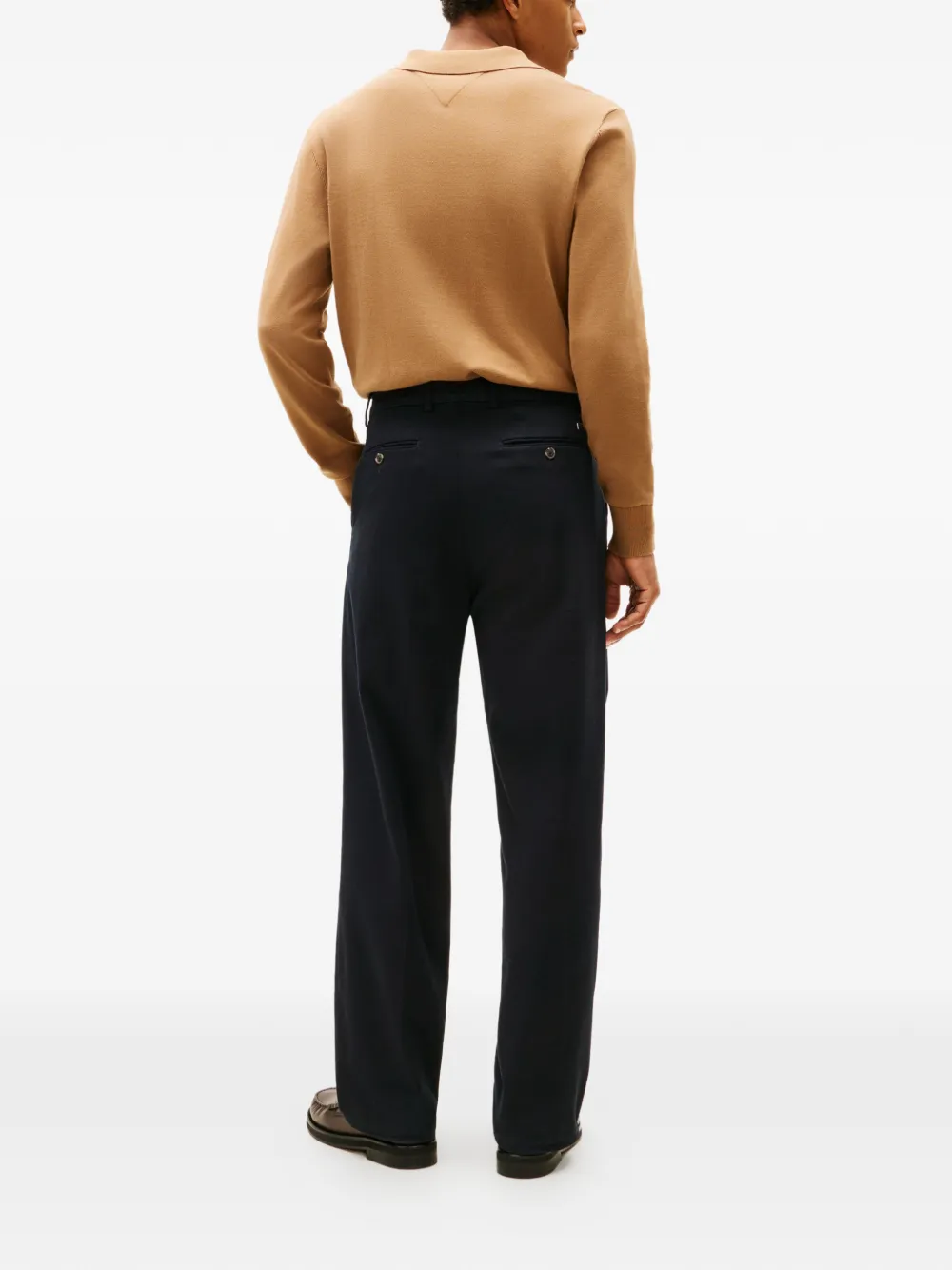 Tommy Hilfiger Plooibroek met knoopsluiting Blauw
