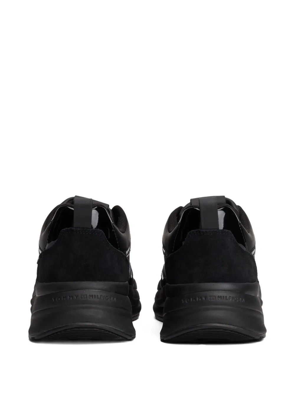 Tommy Hilfiger Leren sneakers met logoplakkaat Zwart