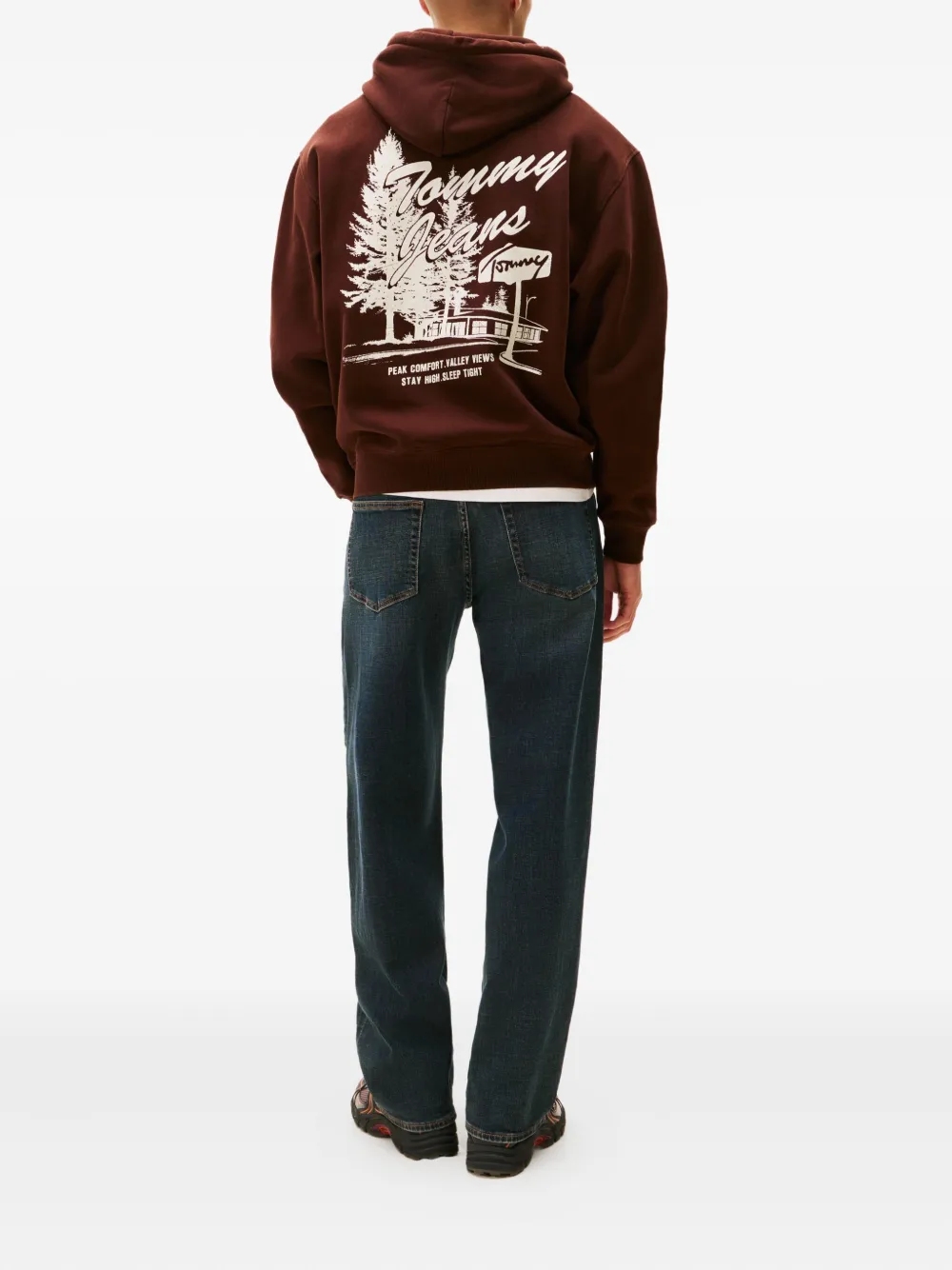 Tommy Jeans Pocketed Hoodie In Brown