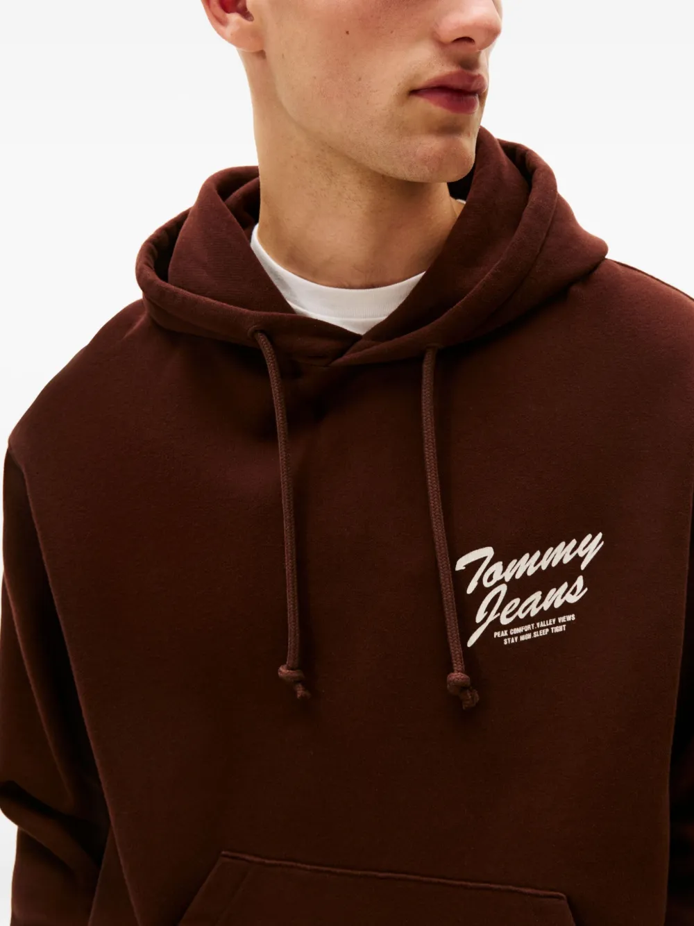 Tommy Jeans Pocketed Hoodie In Brown