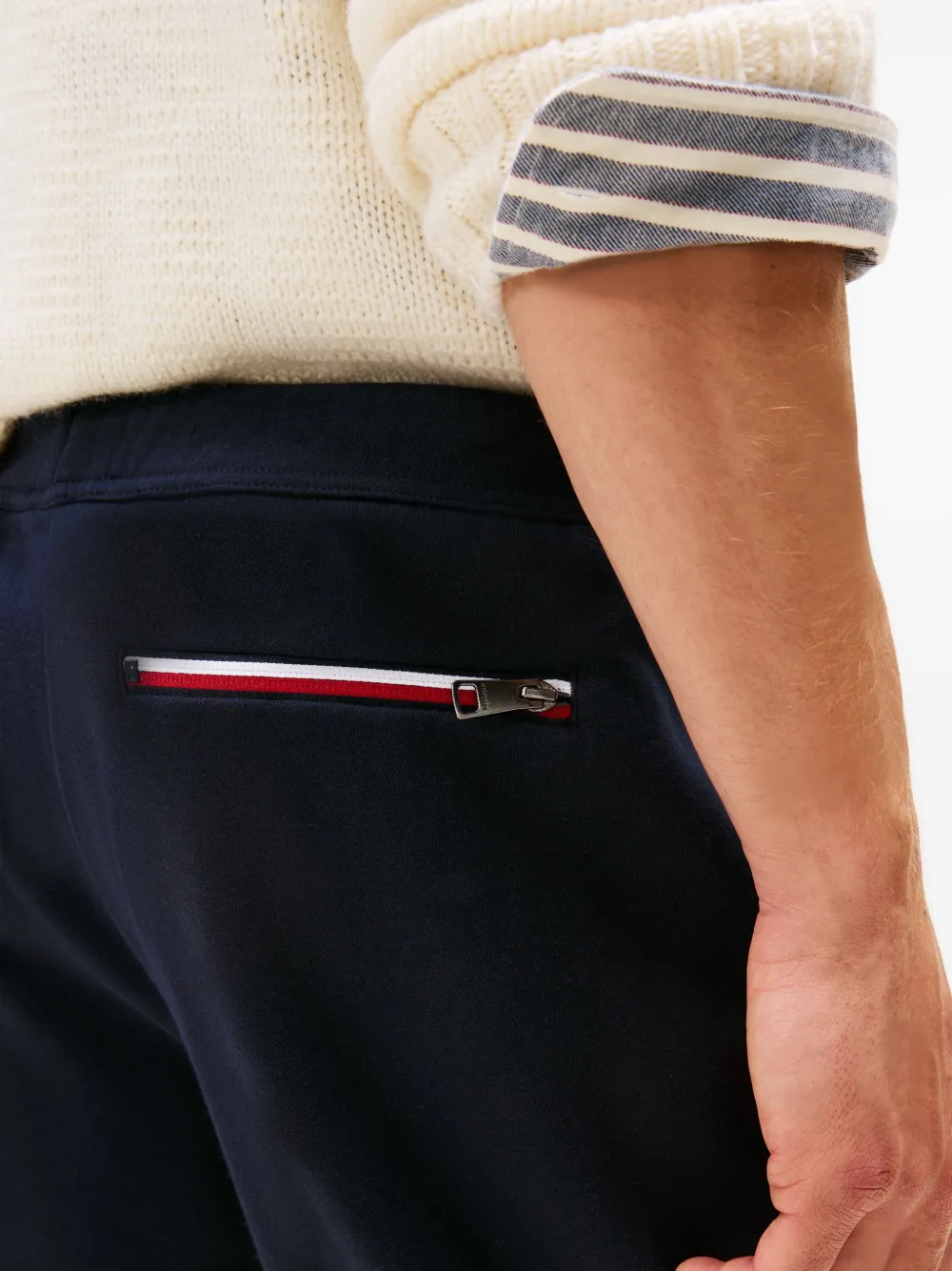 Tommy Hilfiger Drawstring Zip Track Pants In Blue