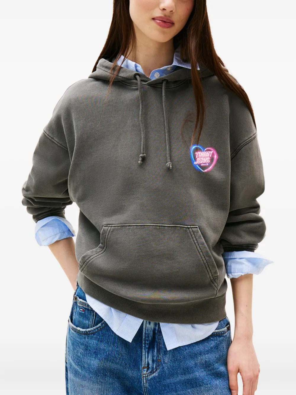 Tommy Jeans Hoodie met grafische print Grijs