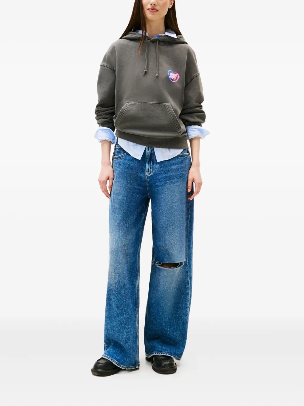 Tommy Jeans Heart Graphic Hoodie - Grijs