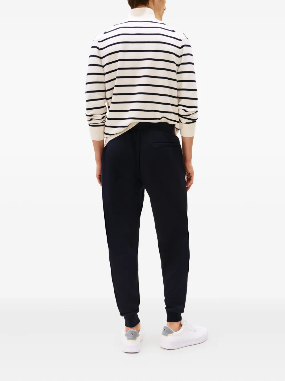 Tommy Hilfiger Flag Drawstring Track Pants In Black