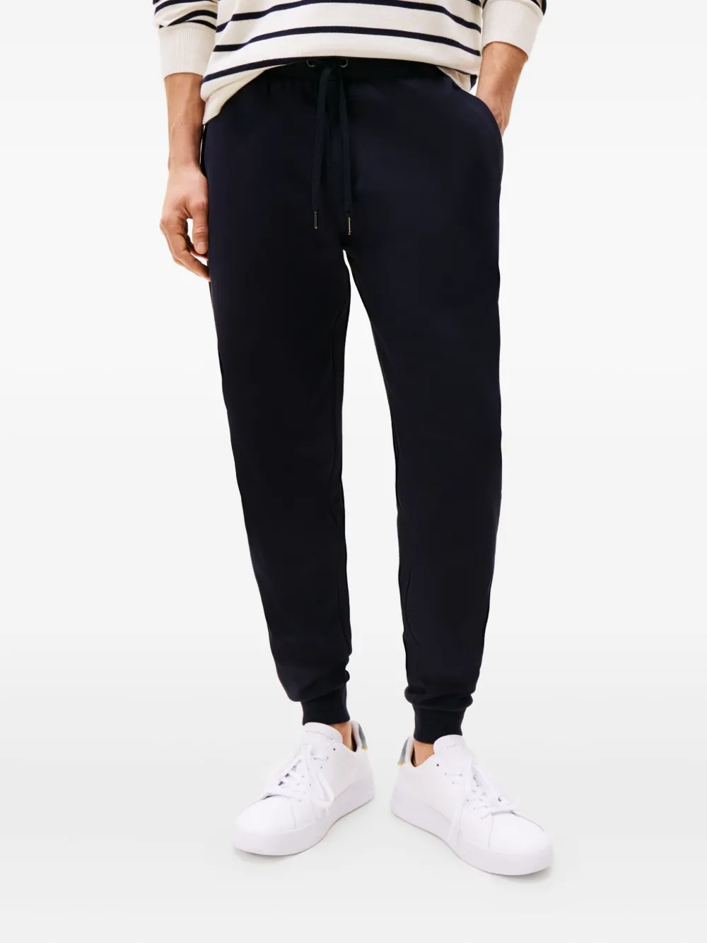 Tommy Hilfiger Flag Drawstring Track Pants In Black
