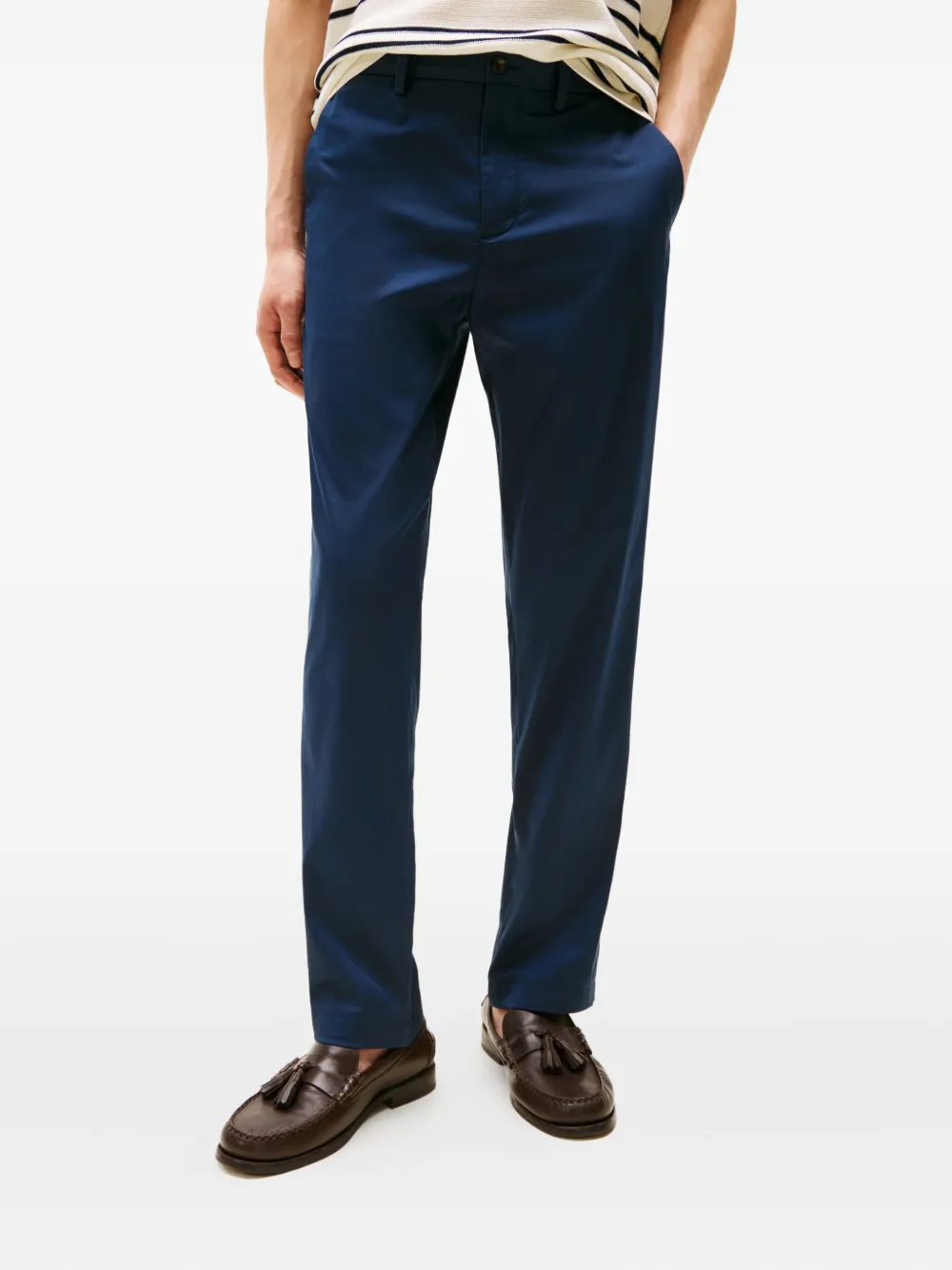 Tommy Hilfiger button logo-embroidered trousers | Blue | Image 1